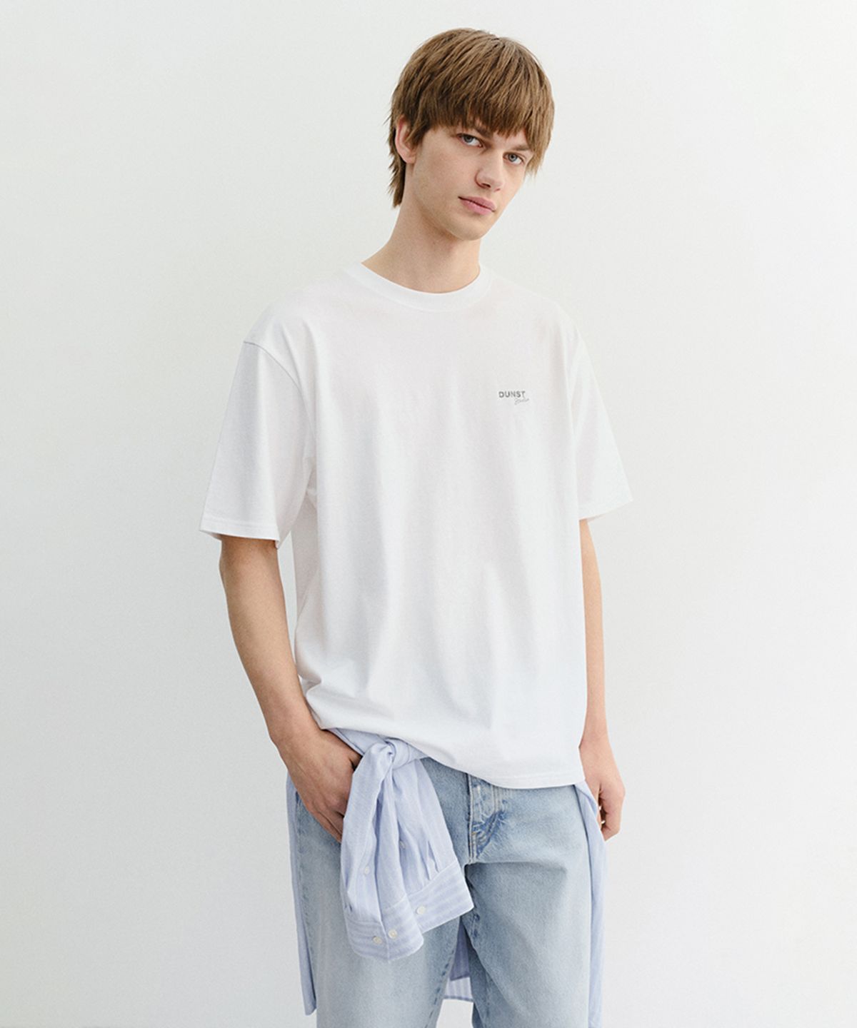 던스트 포 맨(DUNST FOR MEN) GARMENT DYED T-SHIRT_UNISEX_UDTS6B146_OFF WHITE