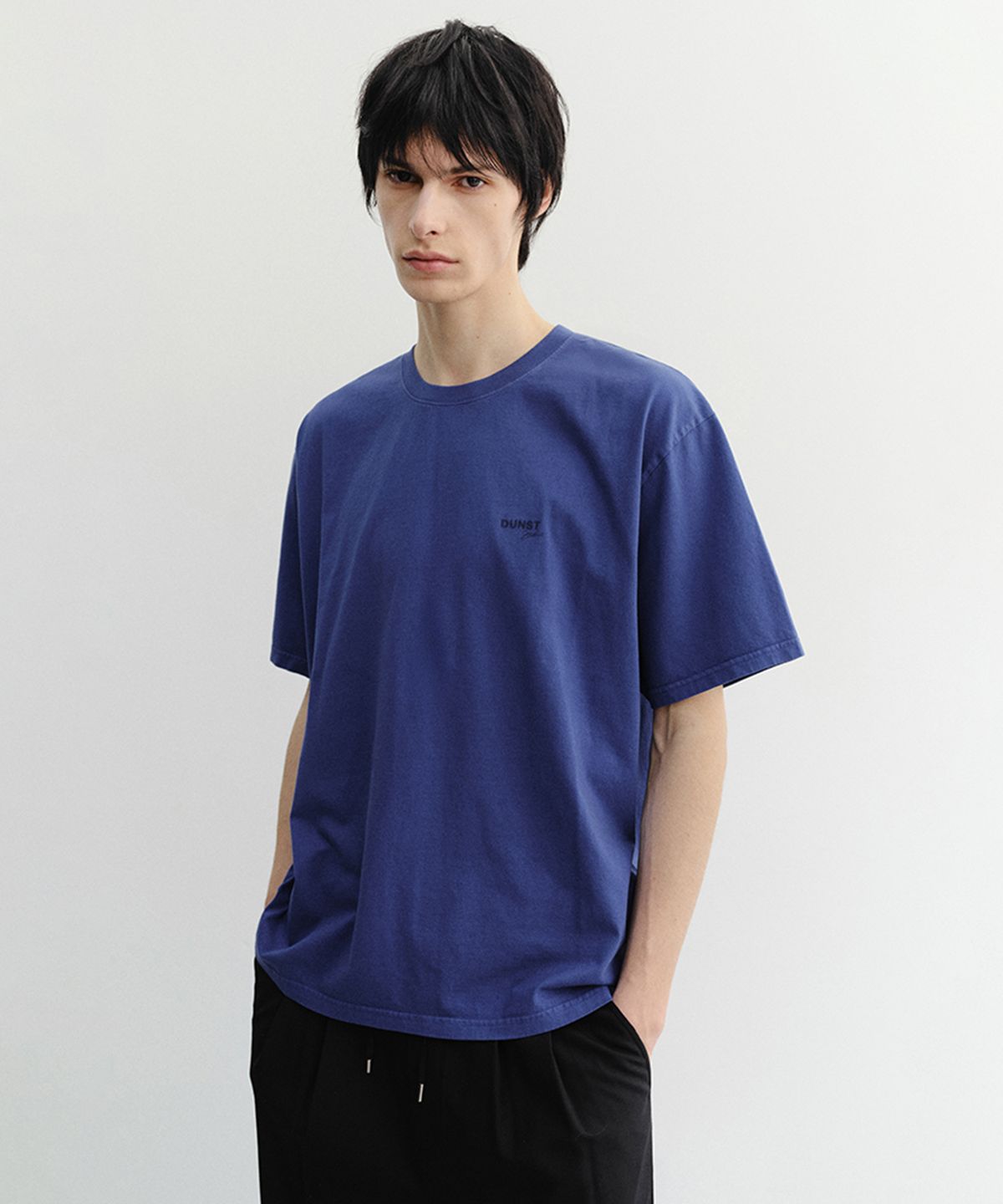 던스트 포 맨(DUNST FOR MEN) GARMENT DYED T-SHIRT_UNISEX_UDTS6B146_BLUE
