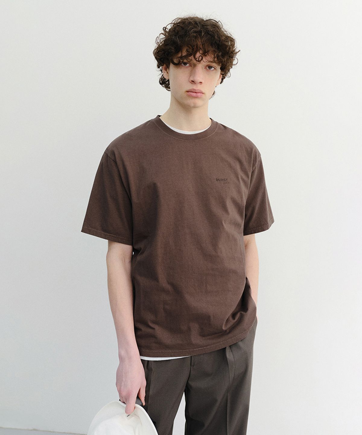 던스트 포 맨(DUNST FOR MEN) GARMENT DYED T-SHIRT_UNISEX_UDTS6B146_BROWN