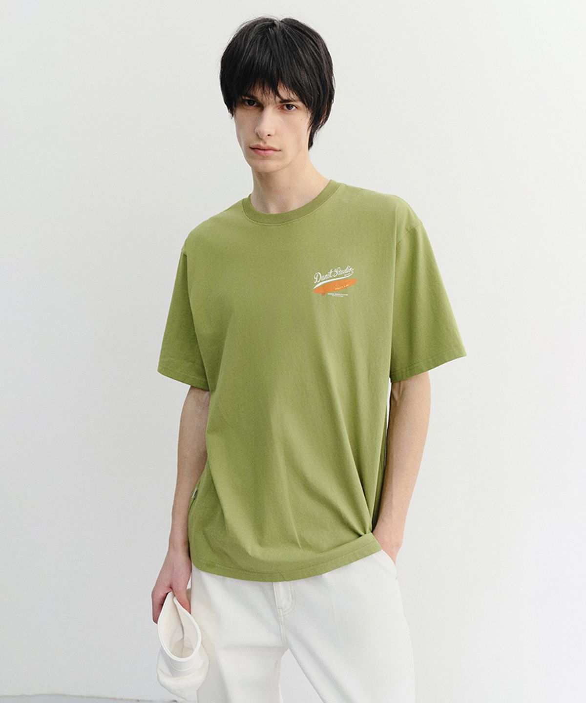 던스트 포 맨(DUNST FOR MEN) SUMMER HOLIDAY SURF BOARD T-SHIRT_UNISEX_UDTS6B133_OLIVE GREEN