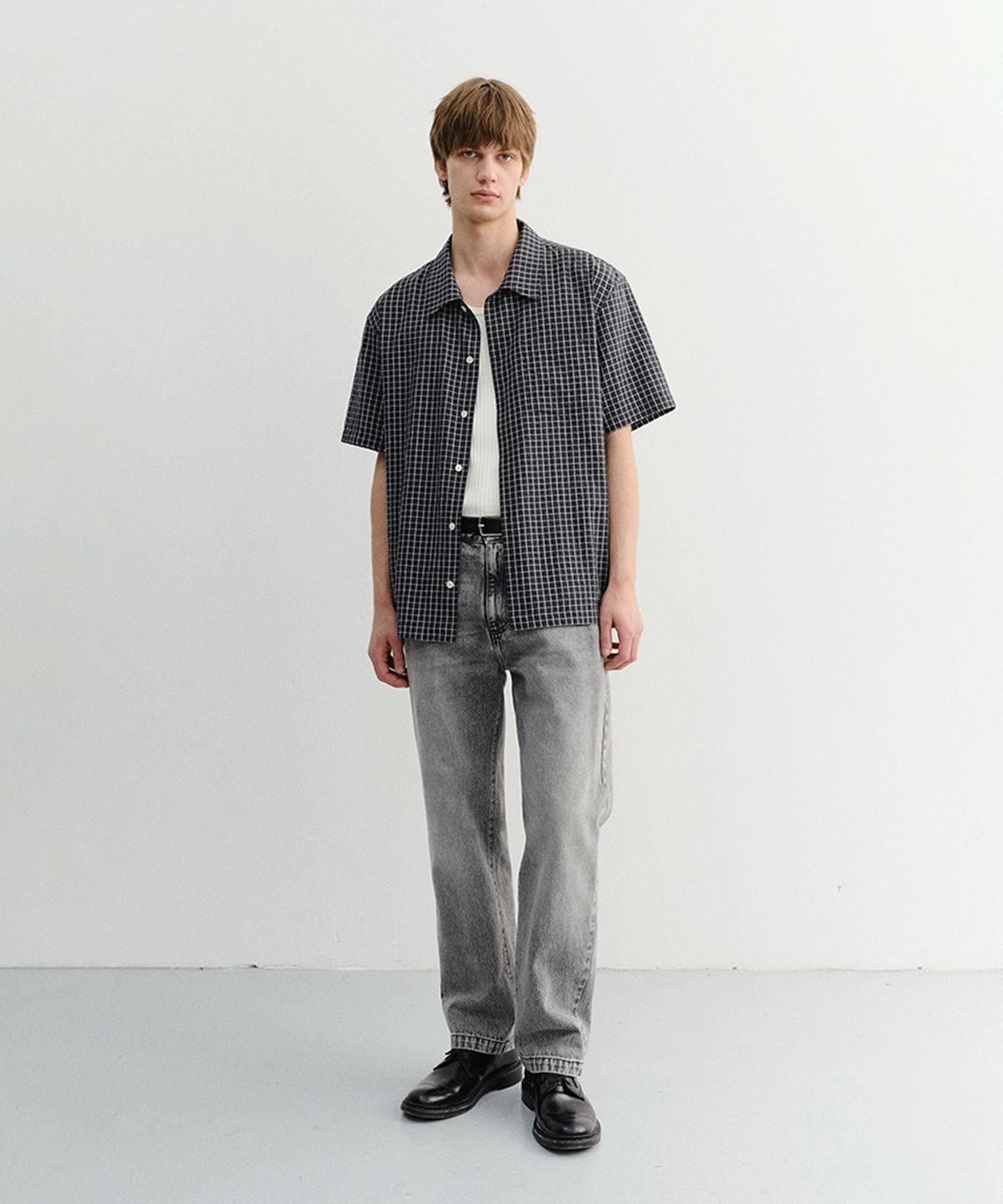 던스트 포 맨(DUNST FOR MEN) CHECKED PAJAMA SHIRT_UNISEX_UDSH6B133_BLACK CHECK
