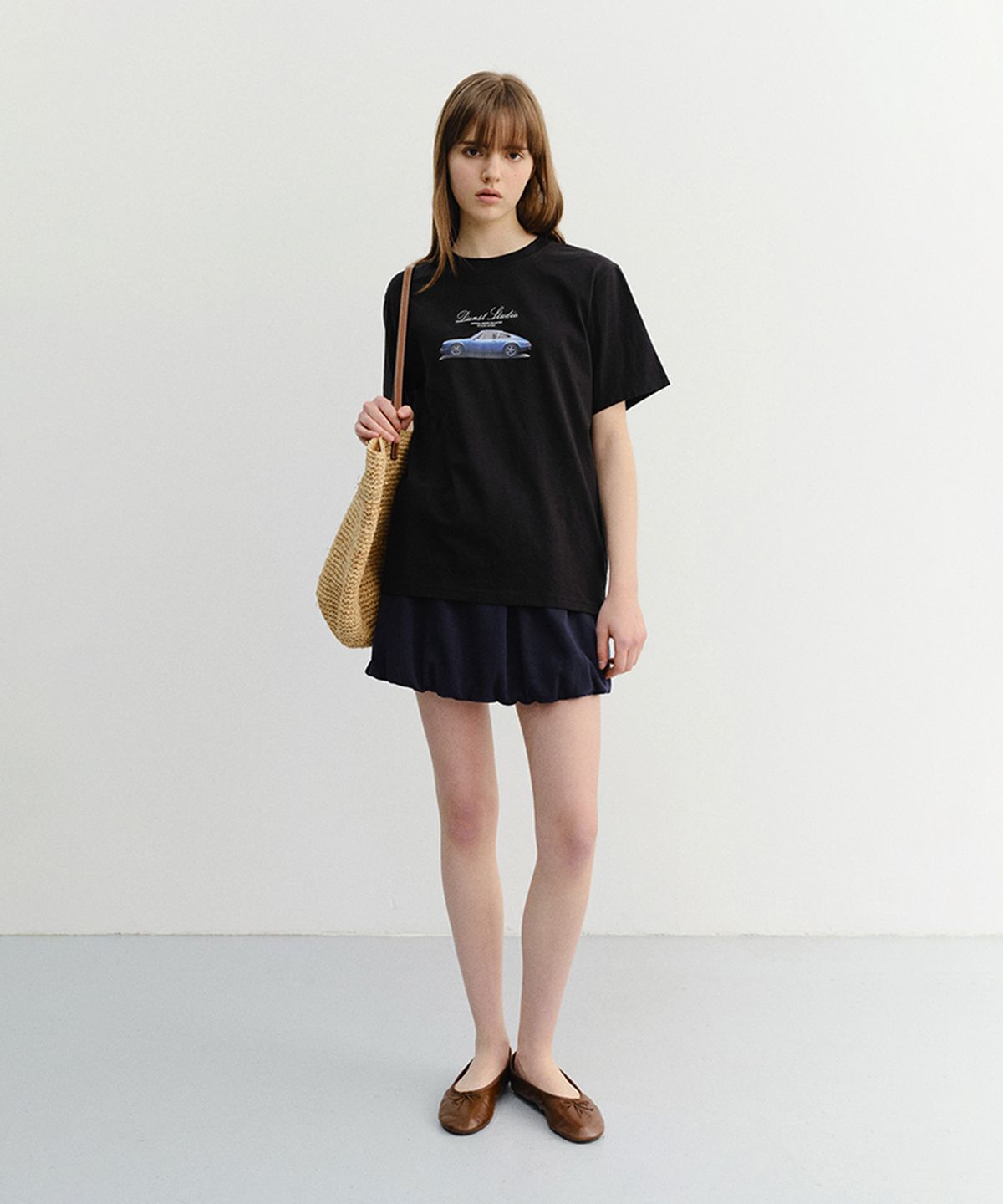 던스트(DUNST) UNISEX SUMMER HOLIDAY CAR T-SHIRT_UDTS6B143_BLACK