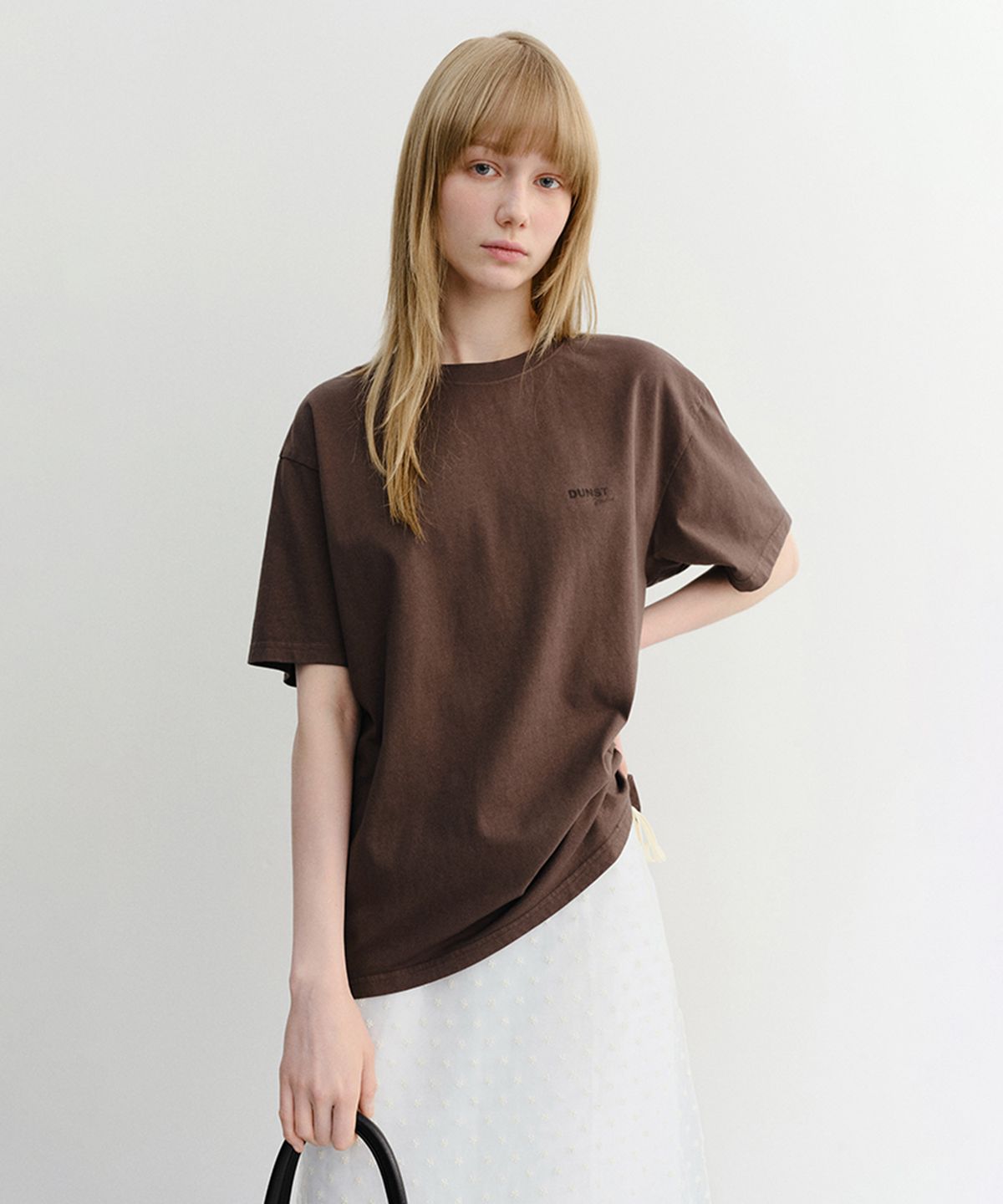 던스트(DUNST) UNISEX GARMENT DYED T-SHIRT_UDTS6B146_BROWN