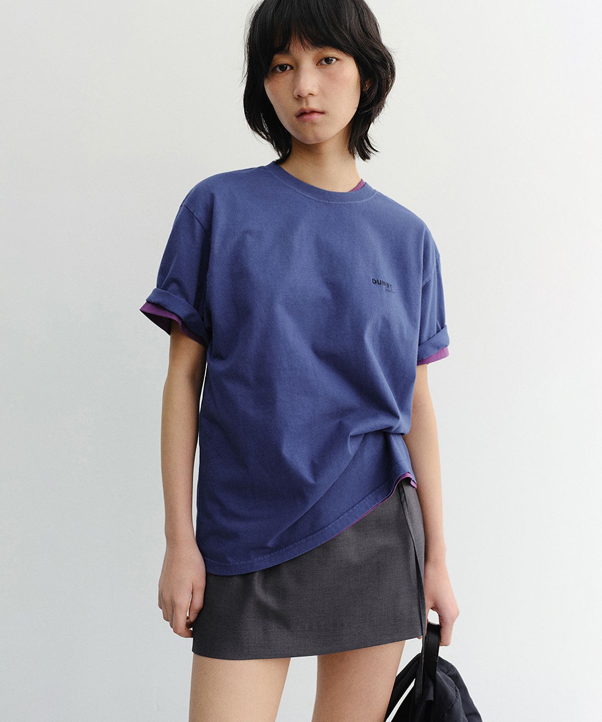 던스트(DUNST) UNISEX GARMENT DYED T-SHIRT_UDTS6B146_BLUE