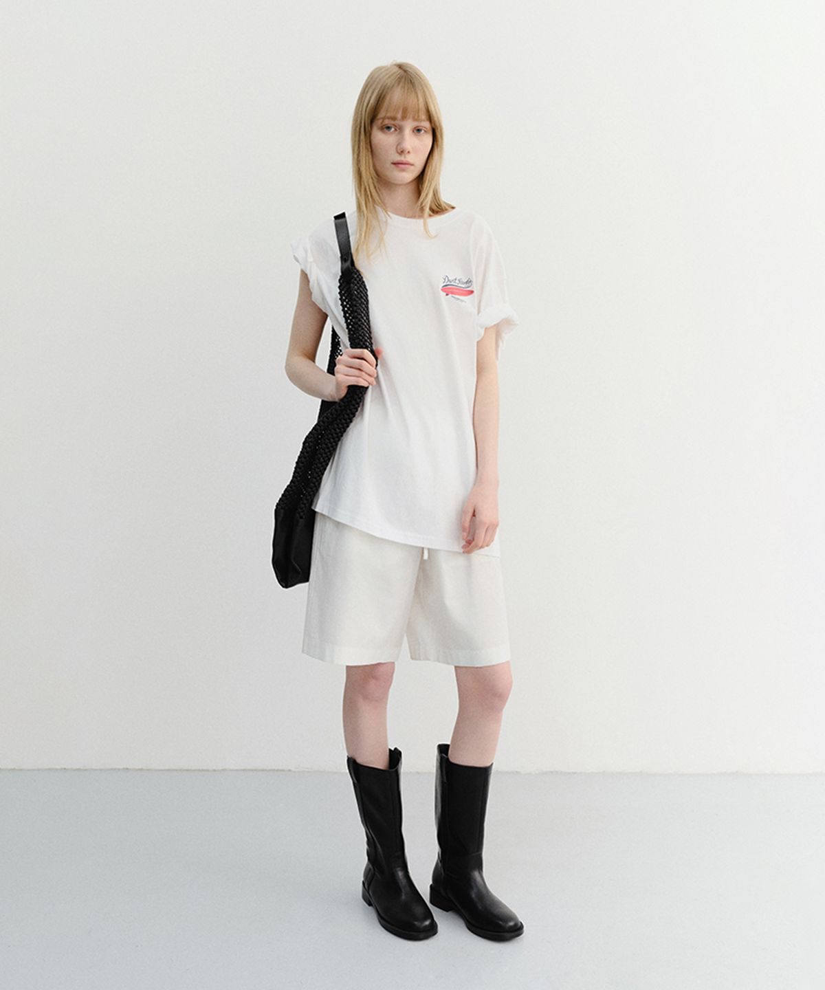 던스트(DUNST) UNISEX PAJAMA BERMUDA SHORTS_UDPA6B122_WHITE