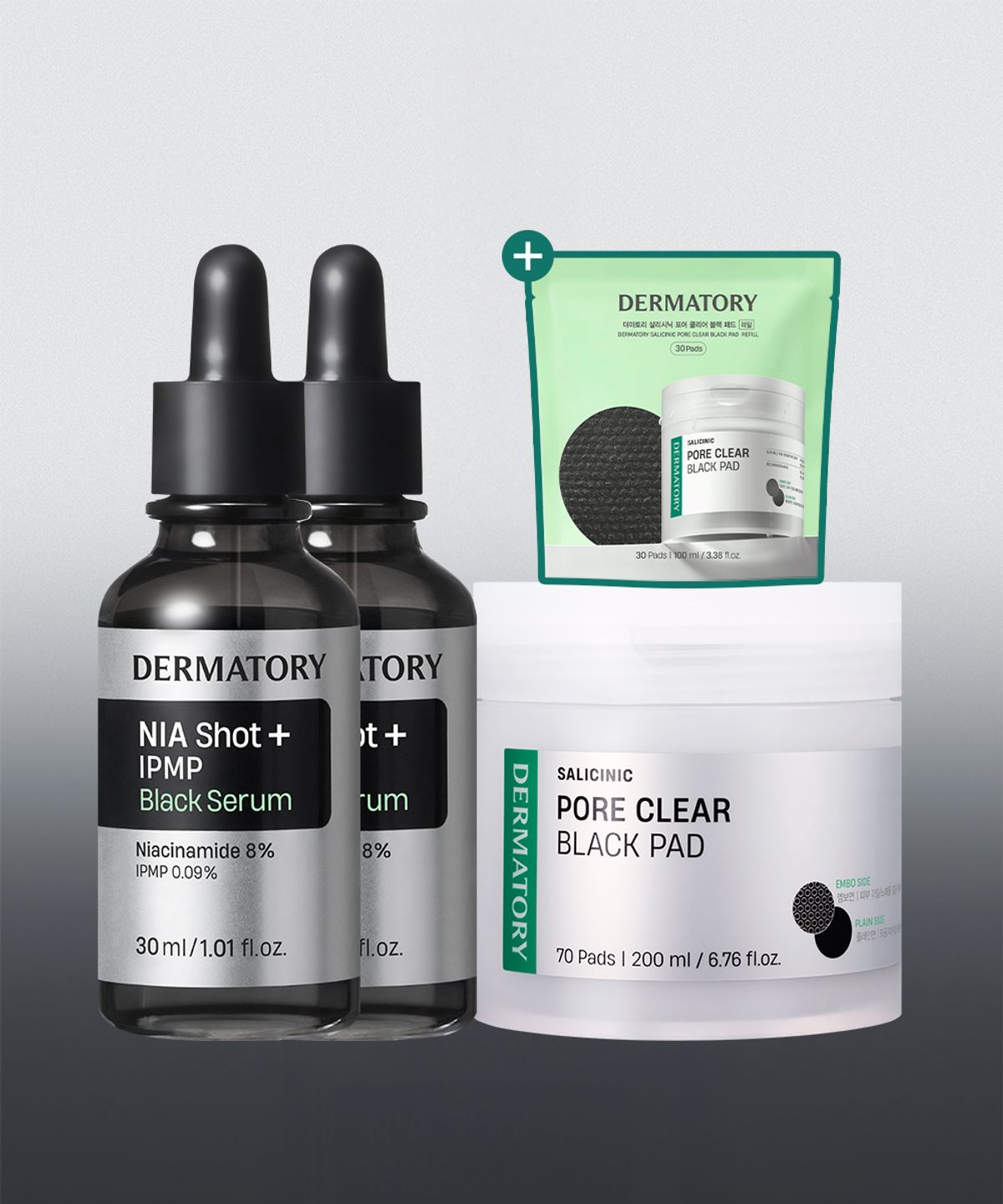 더마토리(DERMATORY) [SET] 트러블 블랙세럼 30ml*2EA + 블랙패드 1EA [증정] 블랙패드리필(30매)