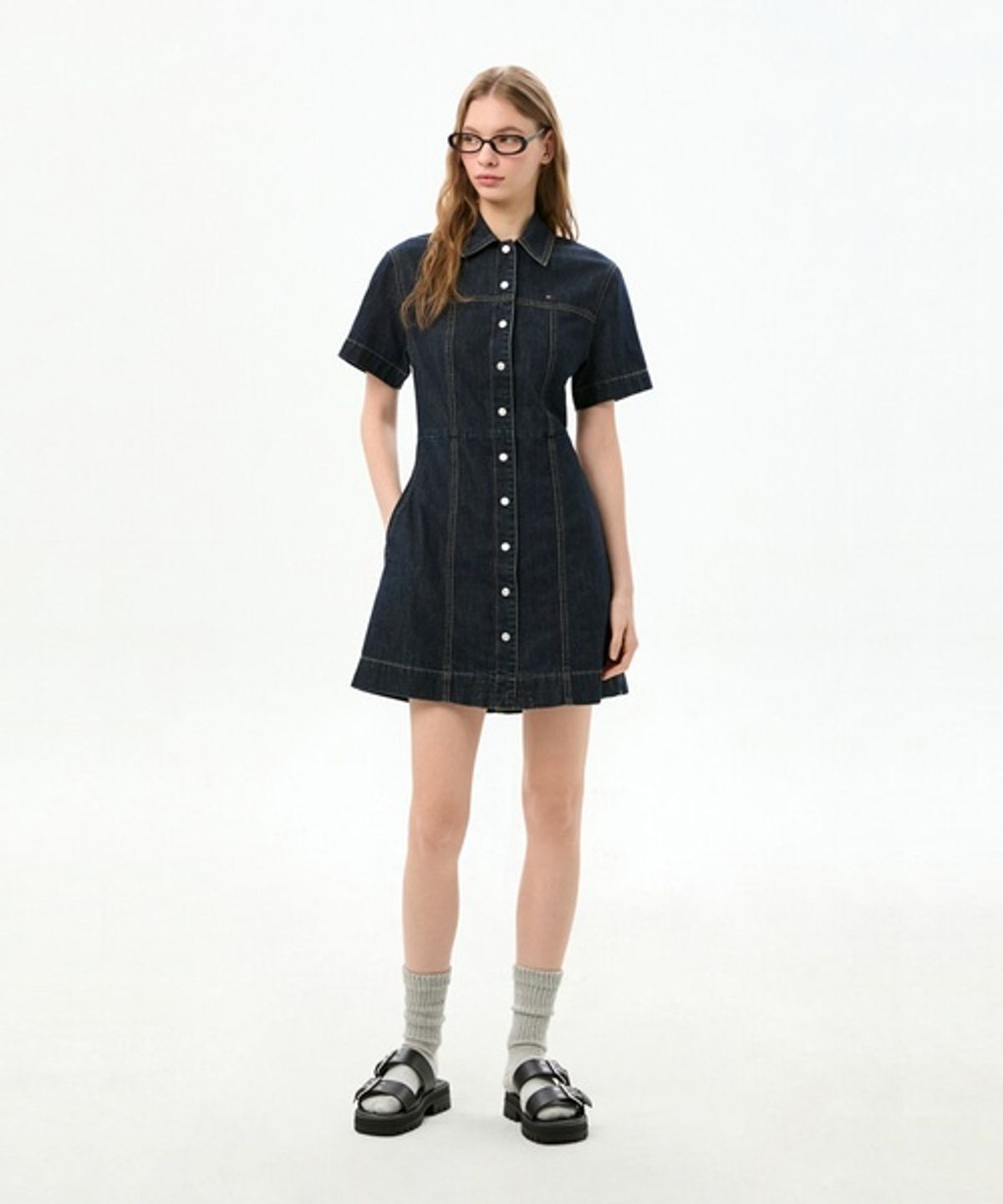 타미진스(TOMMY JEANS) 클래식 데님 셔츠 드레스 (T32G1NOP03TWL11AP)