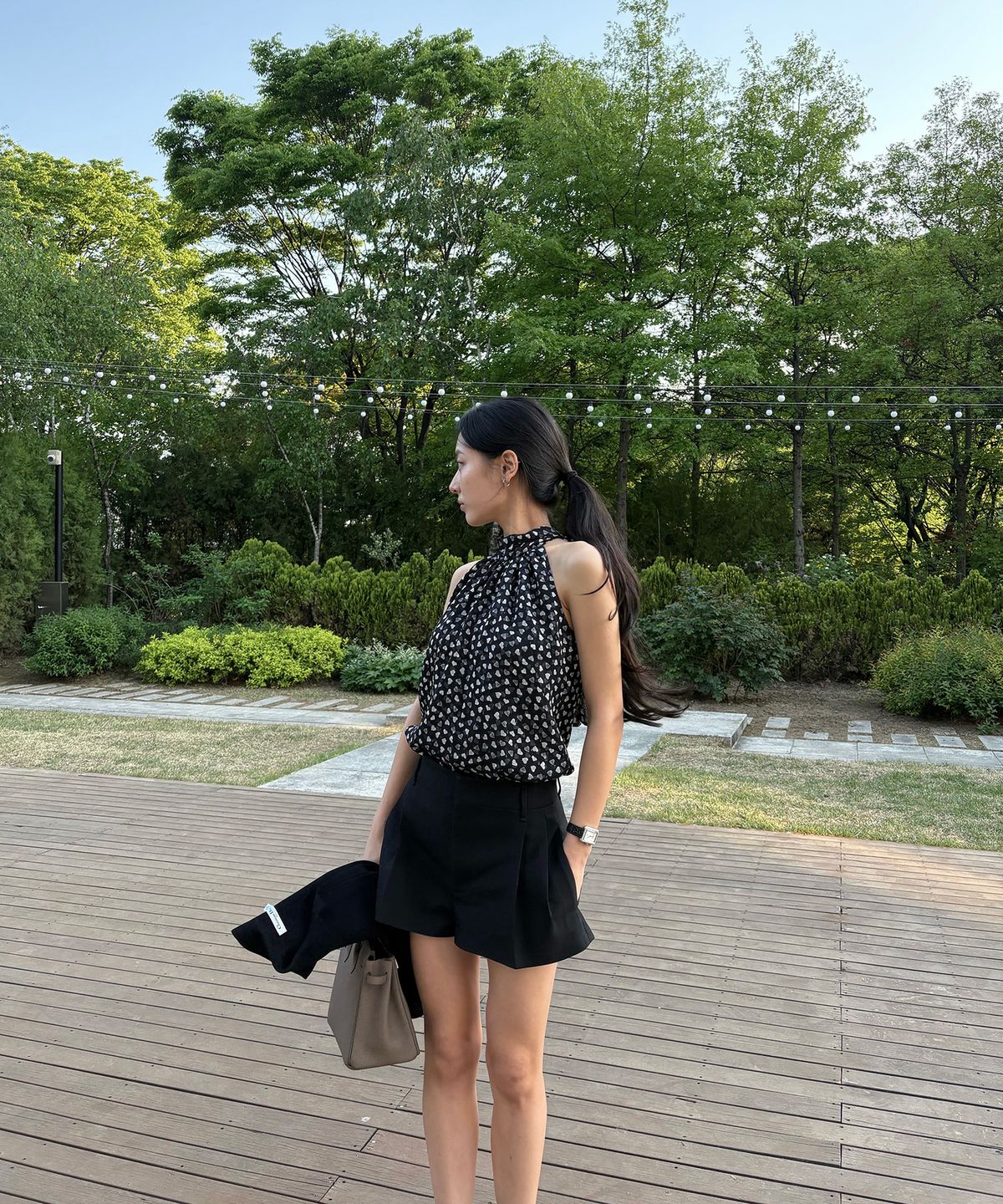 라피네아뜰리에(RAFFINE ATELIER) 하트 쉬폰 홀터탑