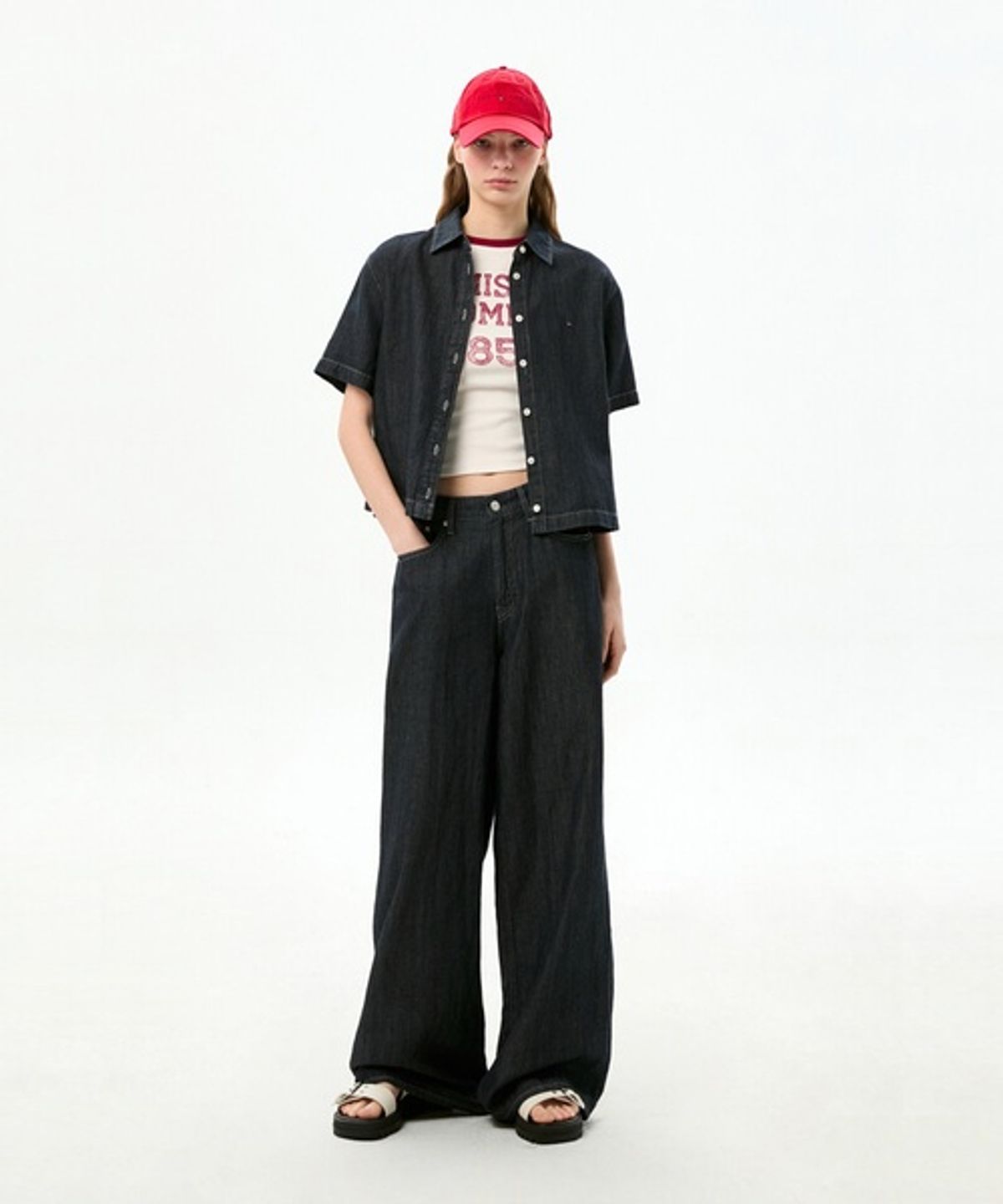 타미진스(TOMMY JEANS) 찰리 와이드 데님 팬츠 (T32G1NEW19TWL11AP)