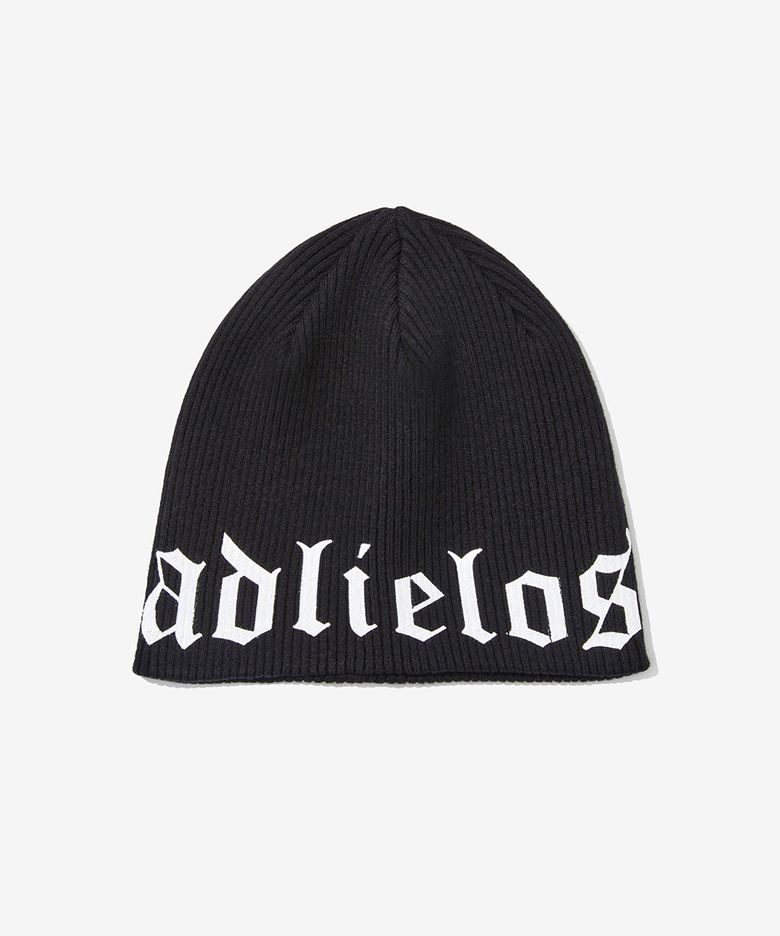 [ECR X ADLIELOS] 울 코튼 블랜디드 로고 숏 비니_블랙