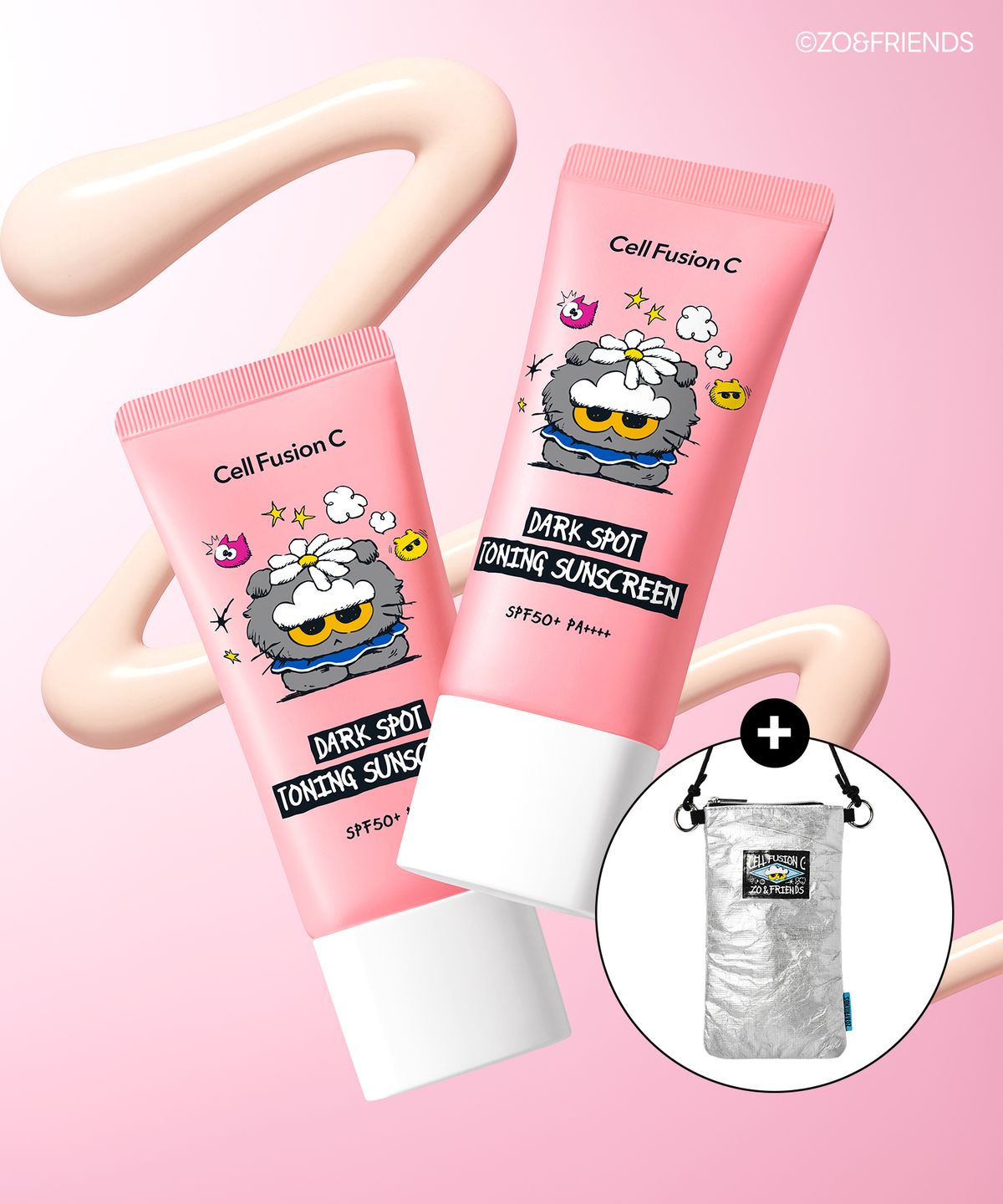 셀퓨전씨(CELL FUSION C) [조앤콜라보] 잡티 토닝 썬스크린 35ml+35ml (선글라스 파우치 증정)