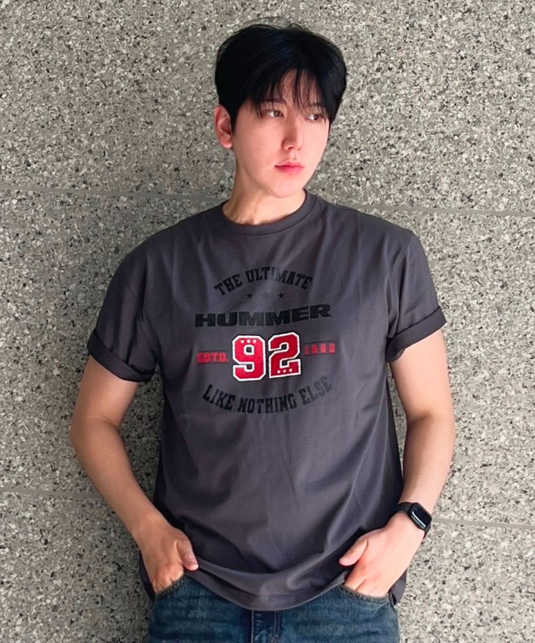[32수코튼] 빈티지 험머 그래픽 쿨 반팔 티셔츠 그레이