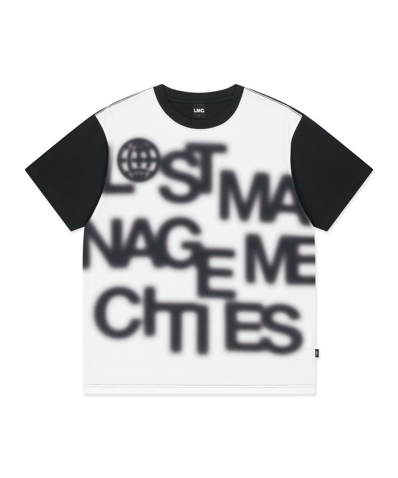 BLUR LETTERING COLOR BLOCK TEE black