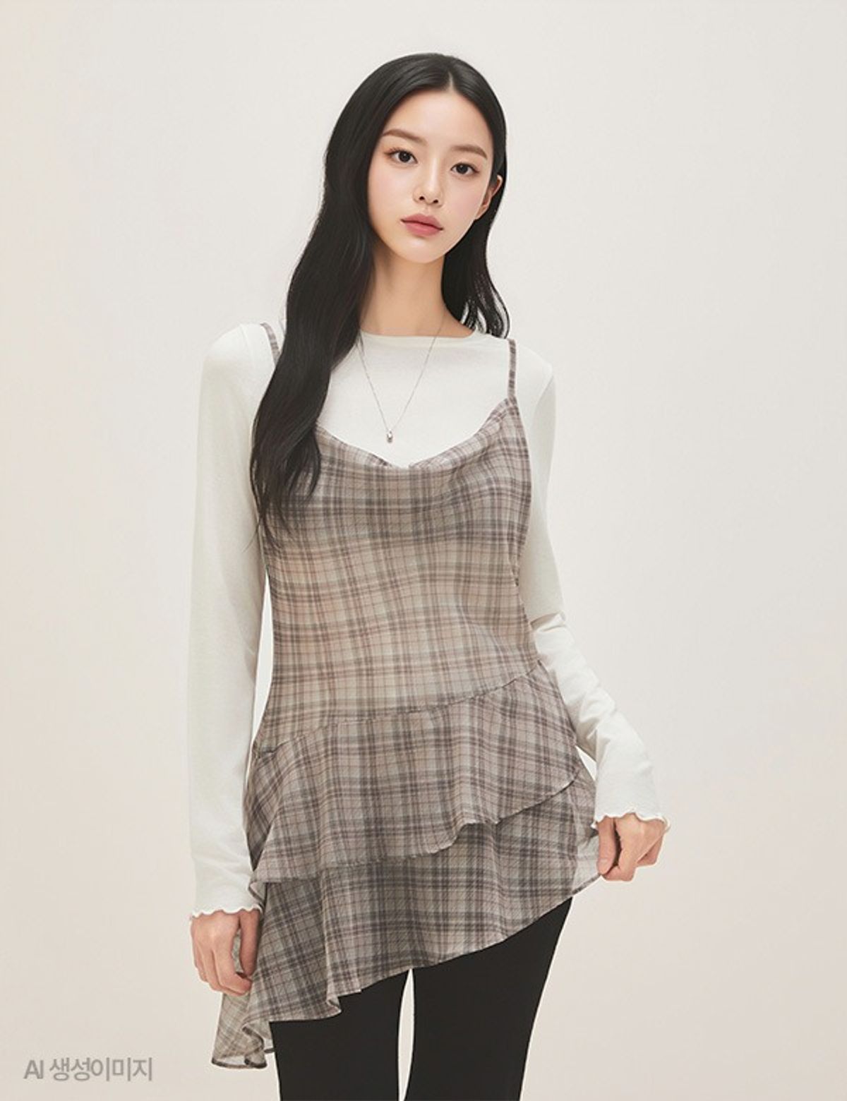 로엠(ROEM) 나시 체크 뷔스띠에 RMBLG24RT1