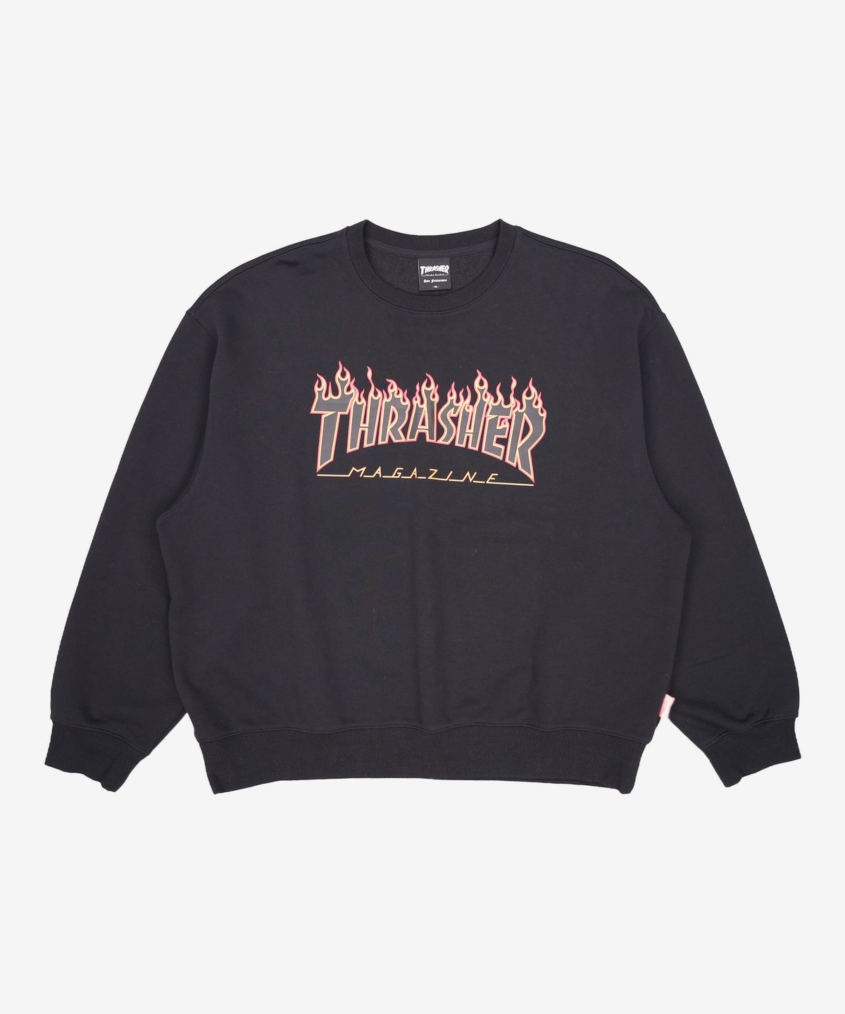 트레셔(THRASHER) 플레임 로고 맨투맨 블랙 XL