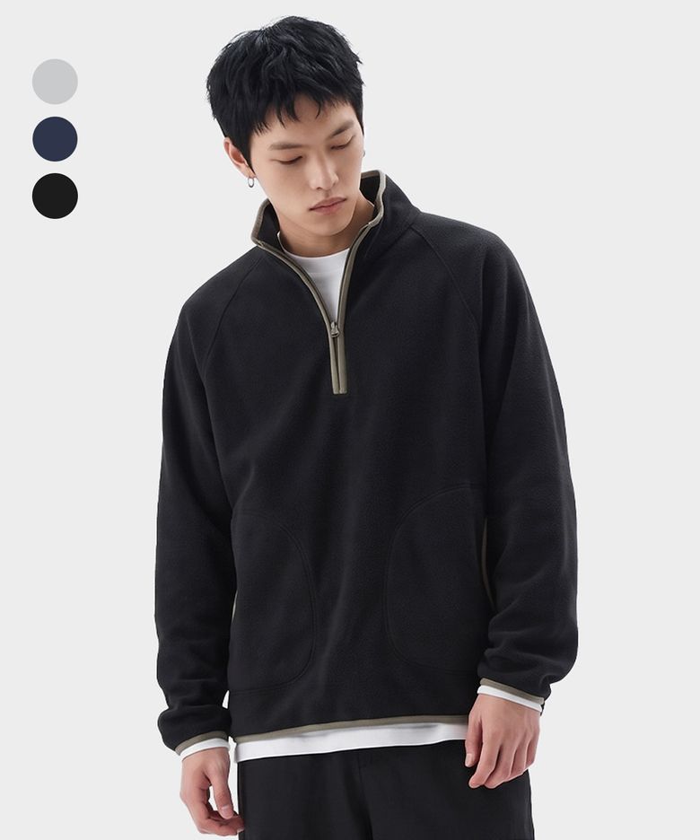 스웻 오버핏 하프집 풀오버 (3color)