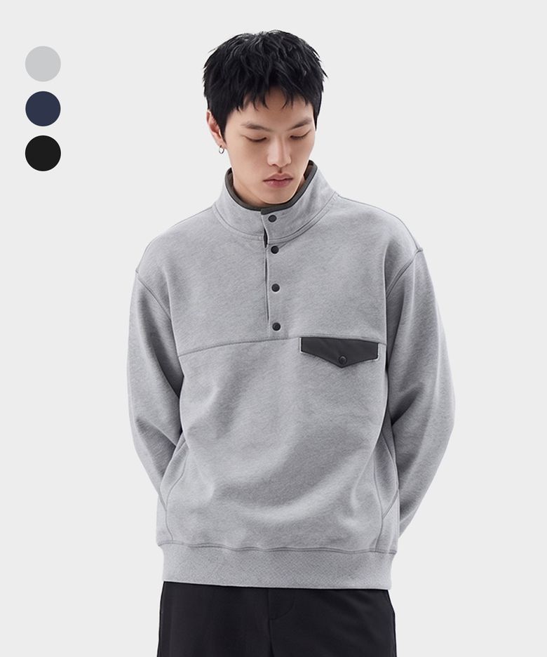 스웻 오버핏 하프스냅 풀오버 (3color)