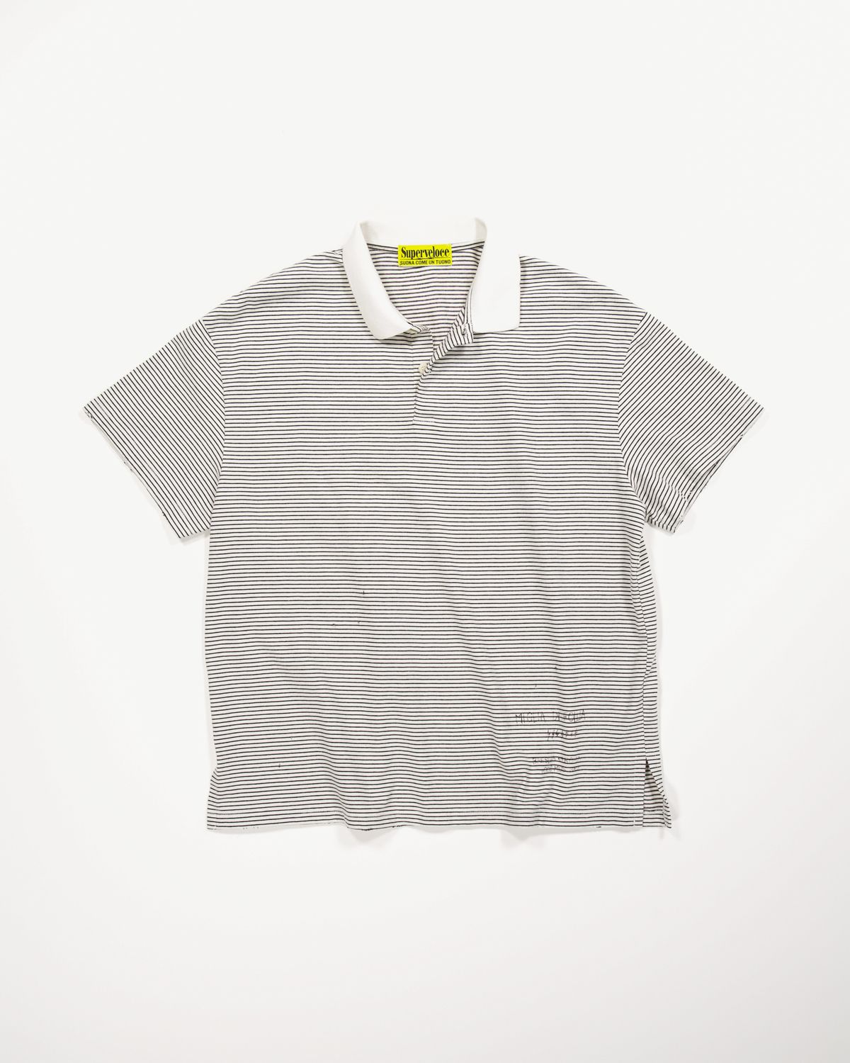 슈퍼벨로체(SUPERVELOCE) Miglia Stripe Polo Shirt White
