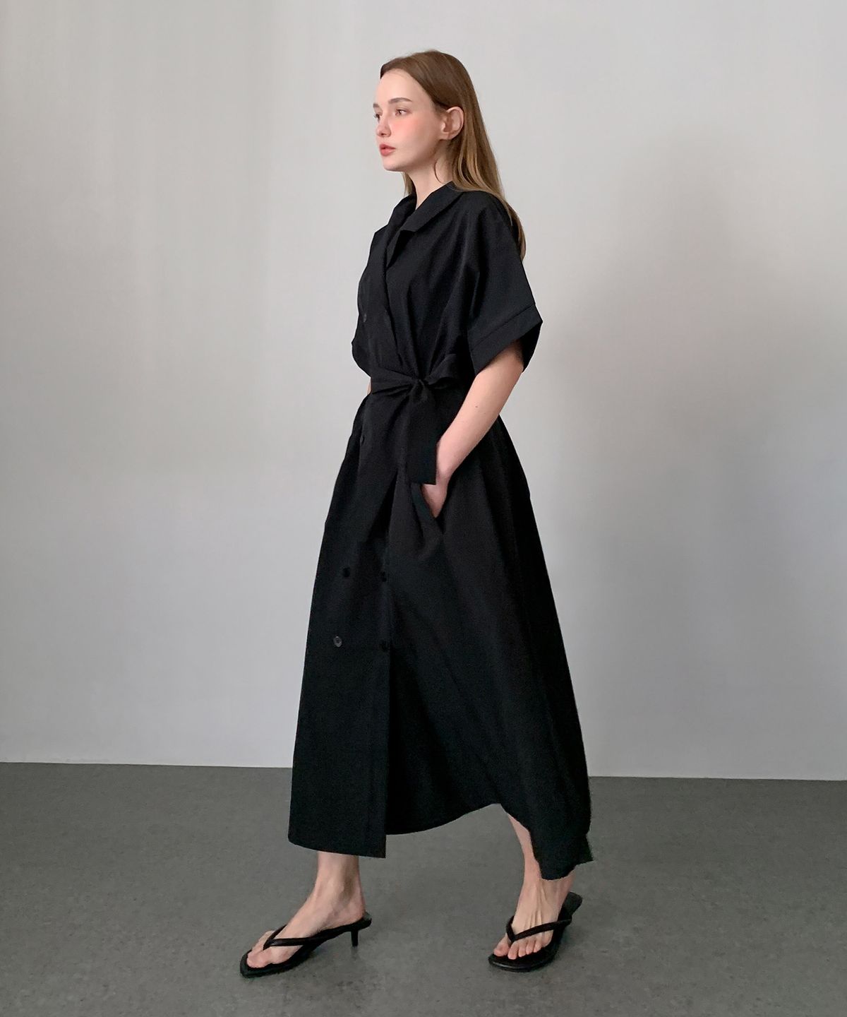 바스카라(VASCARA) Double-Button Long Dress (2colors)
