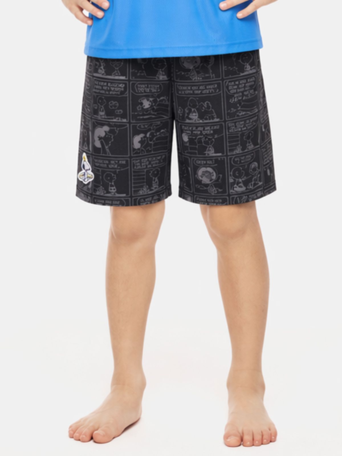 배럴(BARREL) PNTS 키즈 카툰 스누피 4부 워터 쇼츠 블랙 (B6SKWBS351BLK)