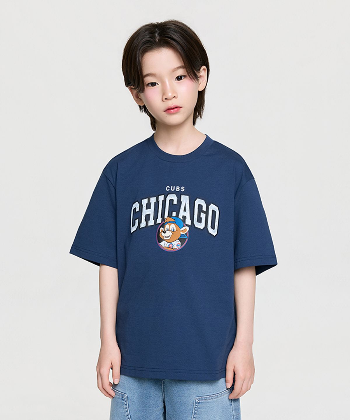 엠엘비 키즈(MLB KIDS) 스포티브 베이직 마스코트 티셔츠 CHC (Navy)