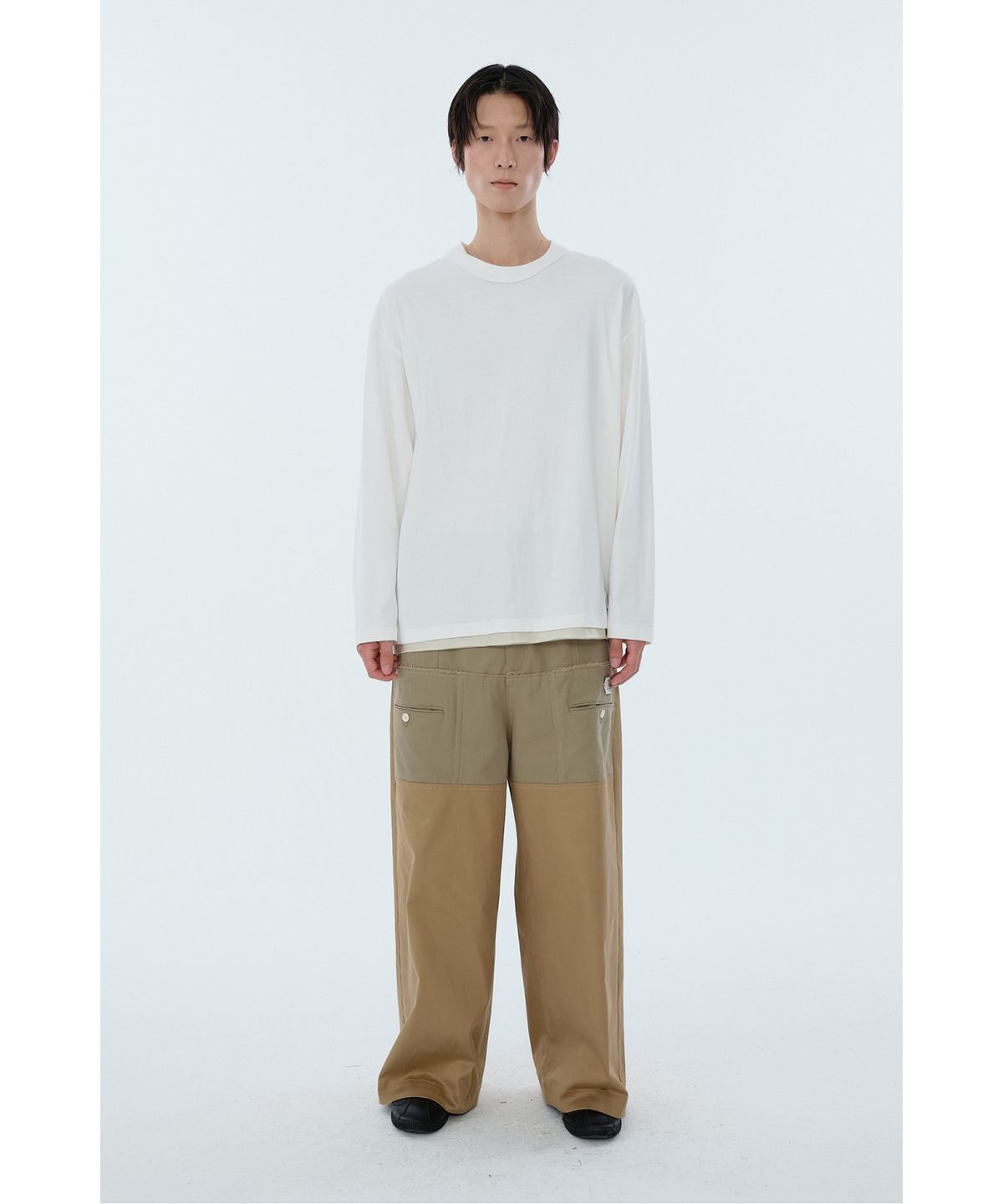래코드(RECODE) Lining Detail Longsleeve T-shirt RKTAA24615WHX
