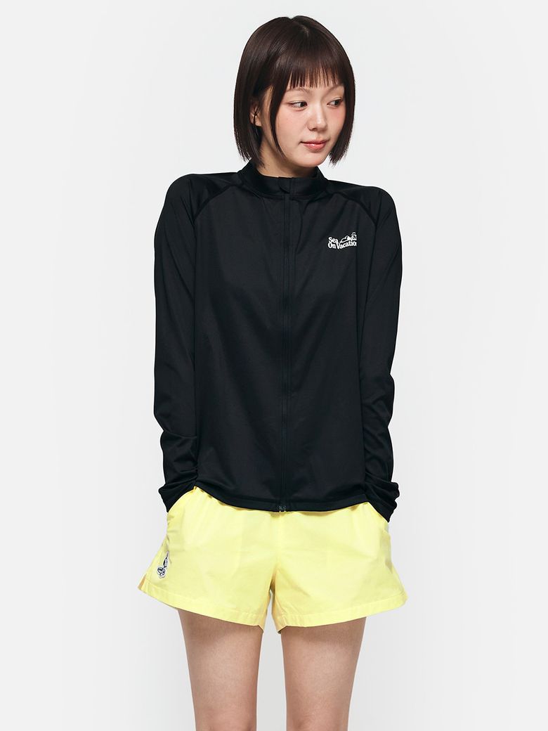 PNTS 우먼 스누피 릴렉스핏 집업 래쉬가드 블랙 (B6SWWZR051BLK)