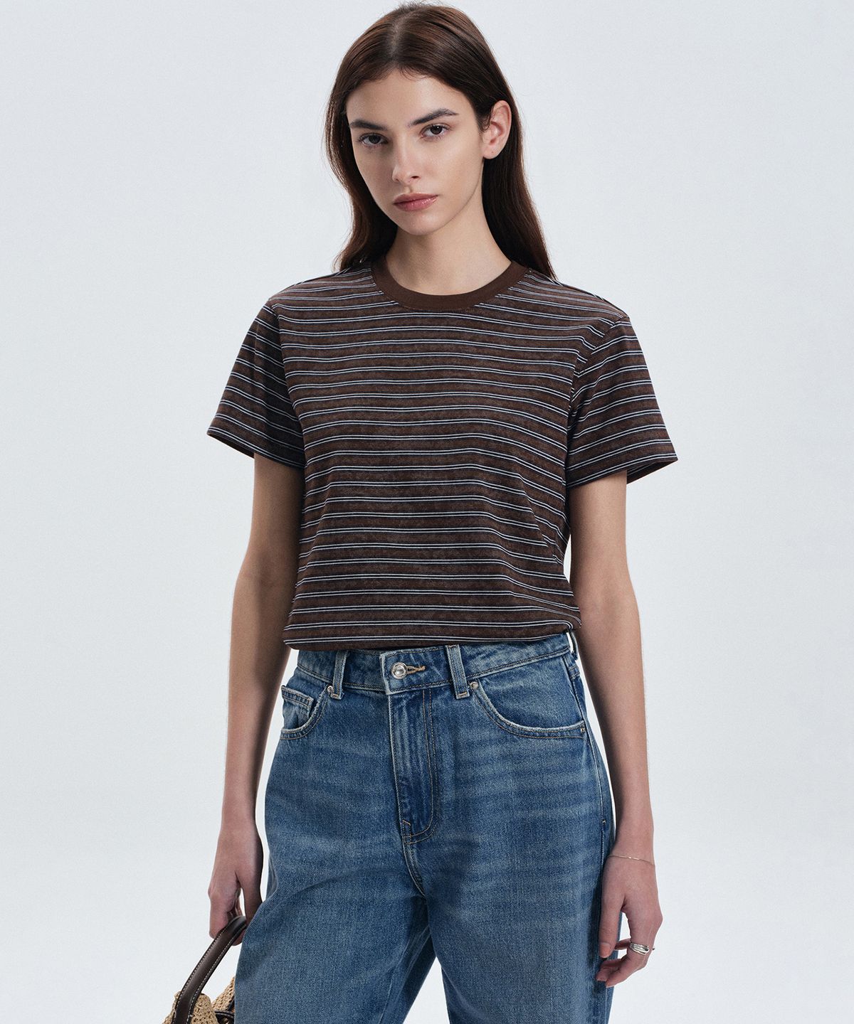 티엔지티 우먼(TNGT WOMAN) W Vintage Striped Tee (Vintage Brown) TNTS6E206W2