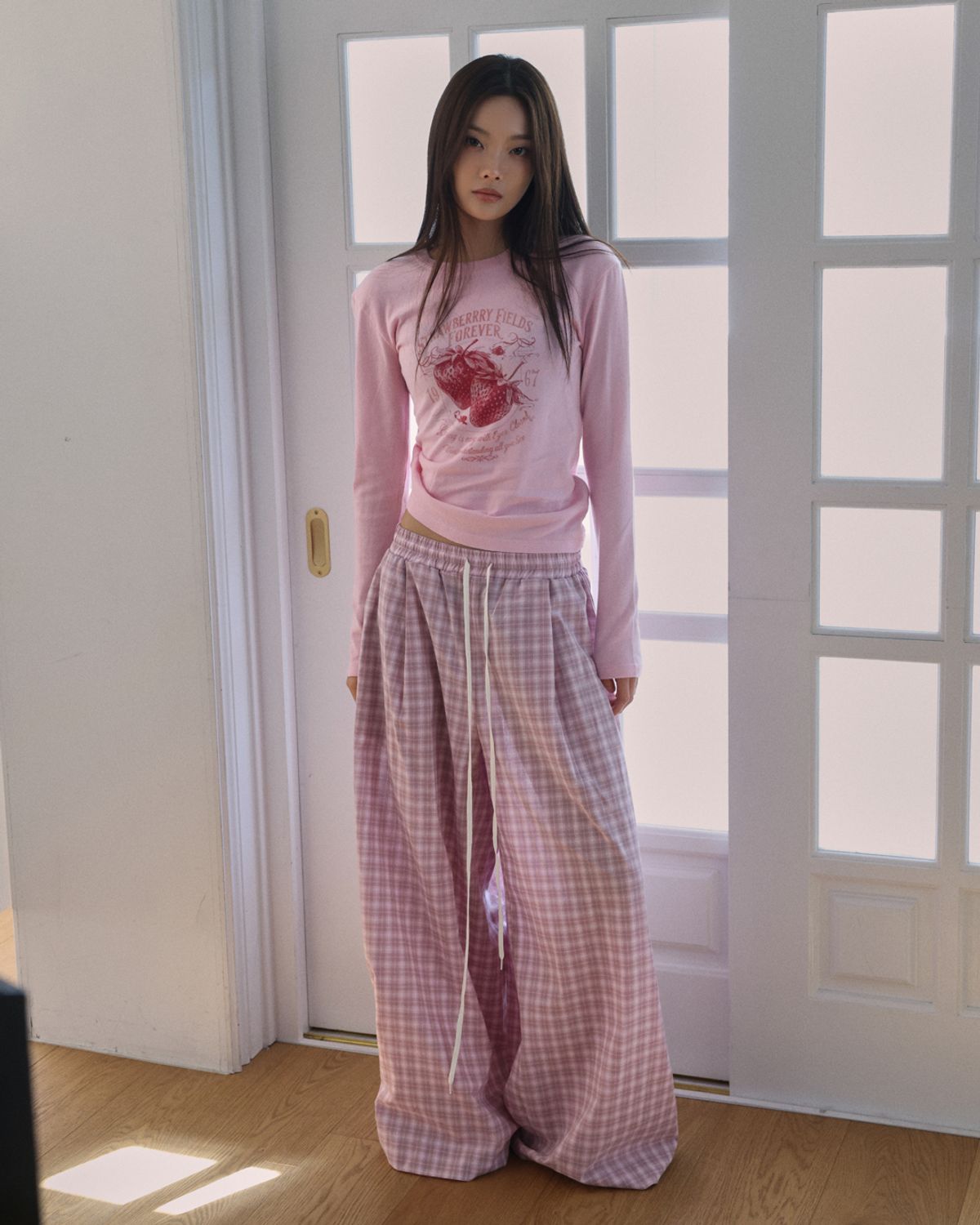 랑거(LANGER) [PLC] turkin check easy pants_3Colors