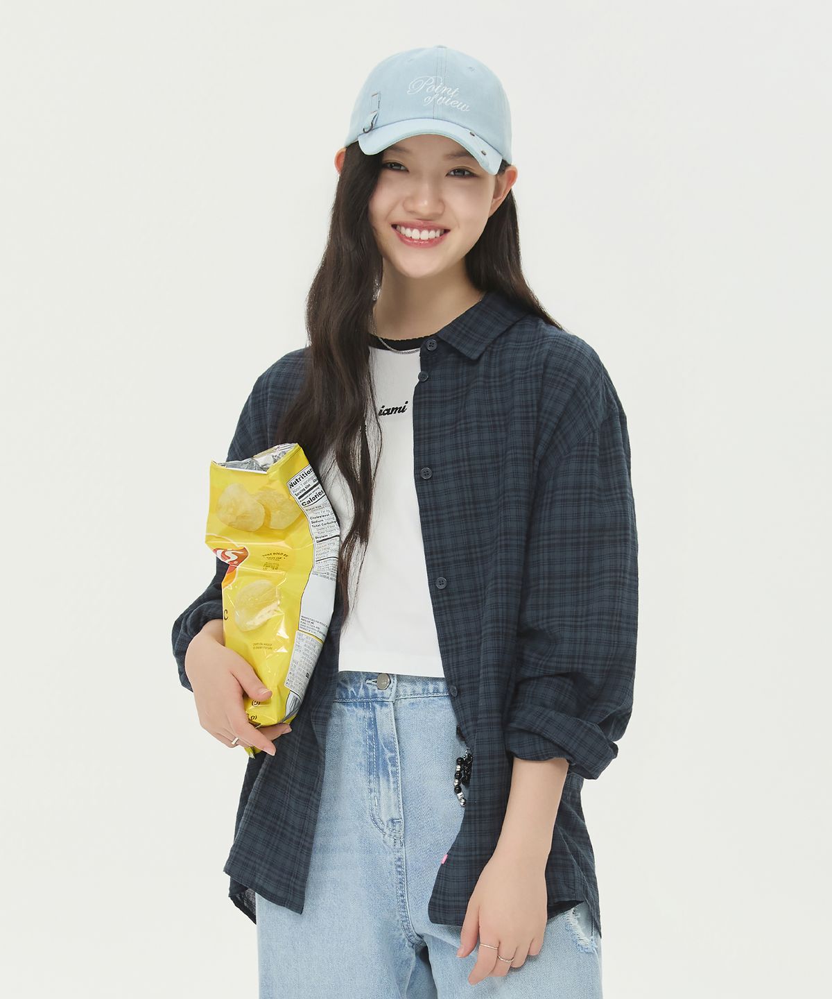아이엠아이(IAMI) KM40671 주니어 긴팔 체크 셔켓