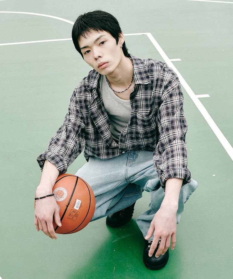시어 릴렉스드 핏 체크 셔츠 - 블루