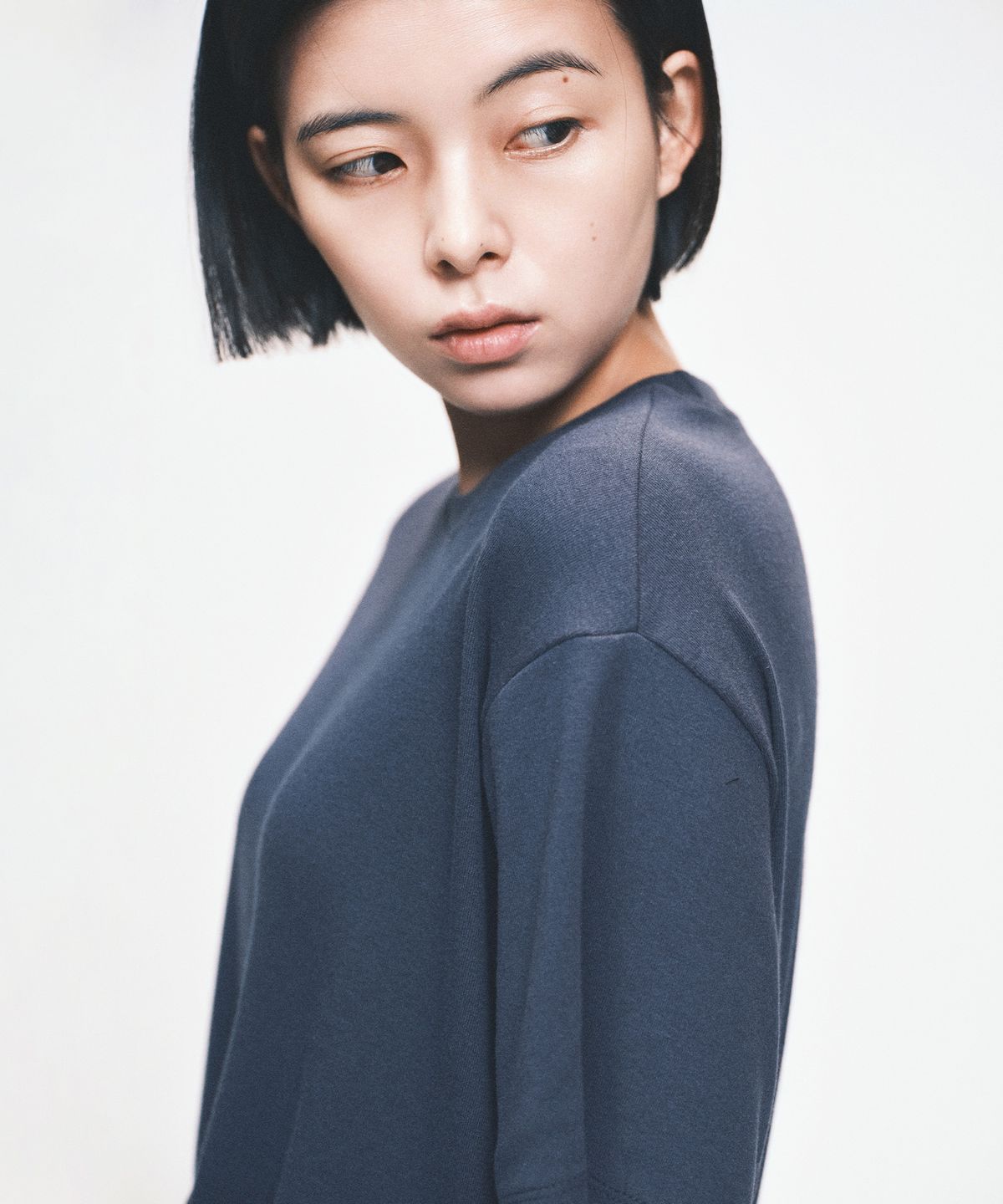 요로코비(YOROKOBY) 소프트 모달 반팔티 네이비