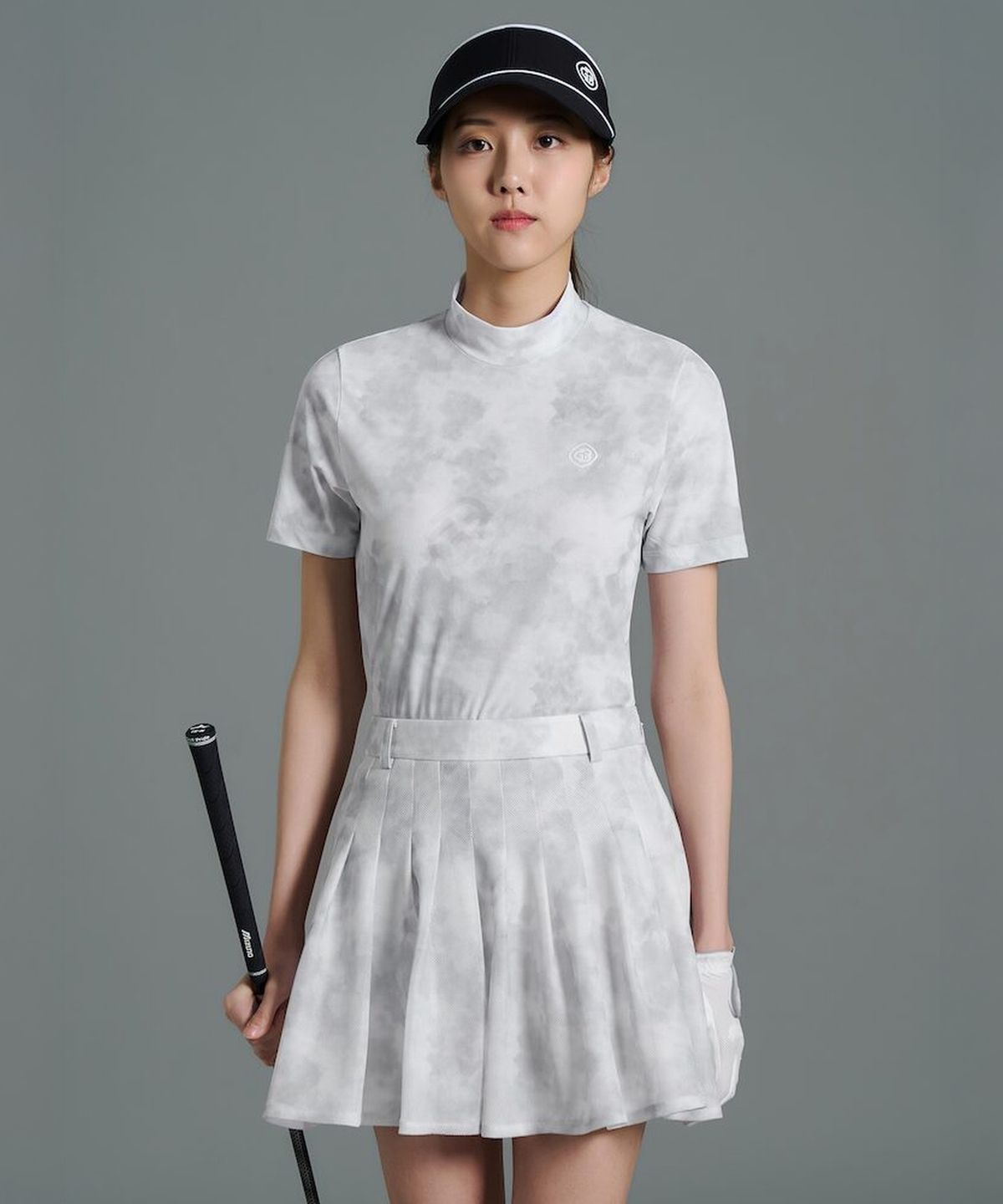 빈폴골프(BEANPOLE GOLF) [B_under] 여성 클라우디 하이넥 반소매 티셔츠 - 라이트 그레이
