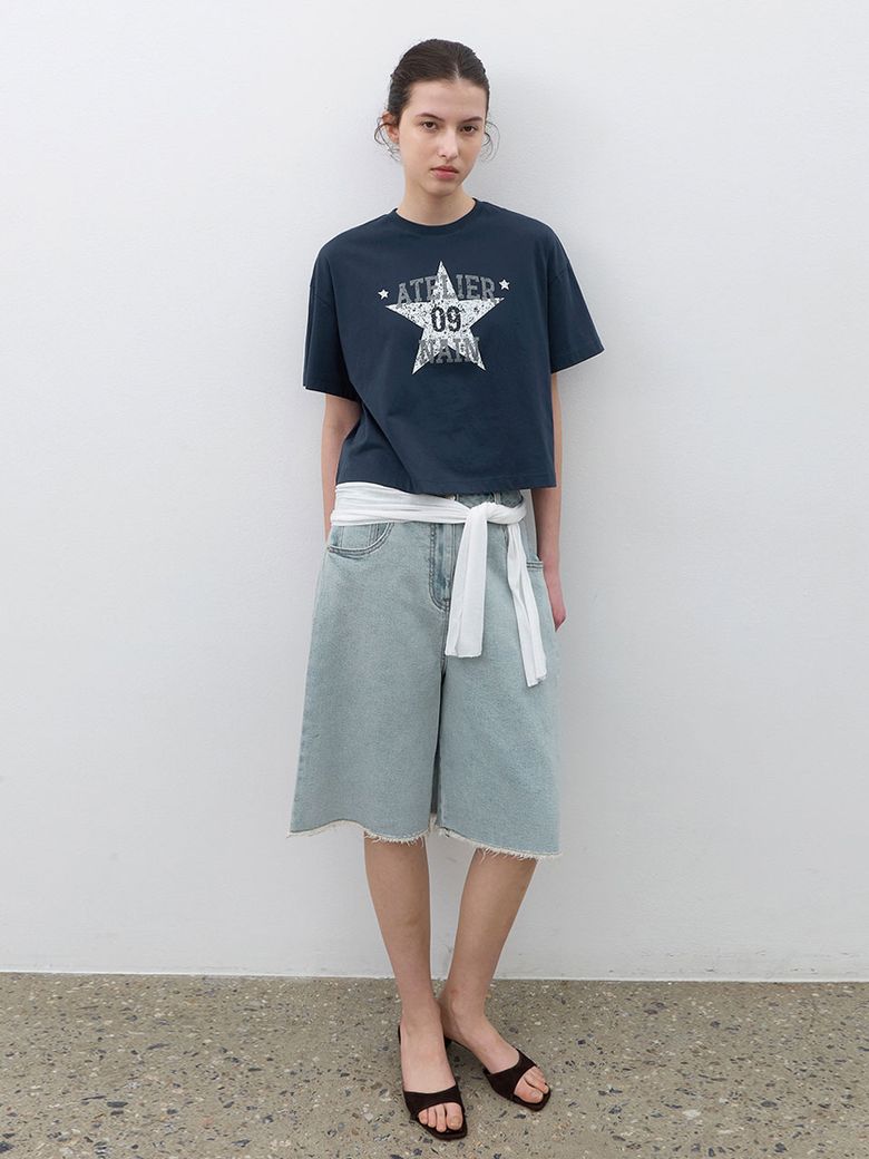 ATELIER NAIN STAR OVER CROP TEE (T-7221)