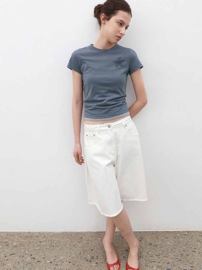 BLUR STAR GRAPHIC SLIM T (T-7211)