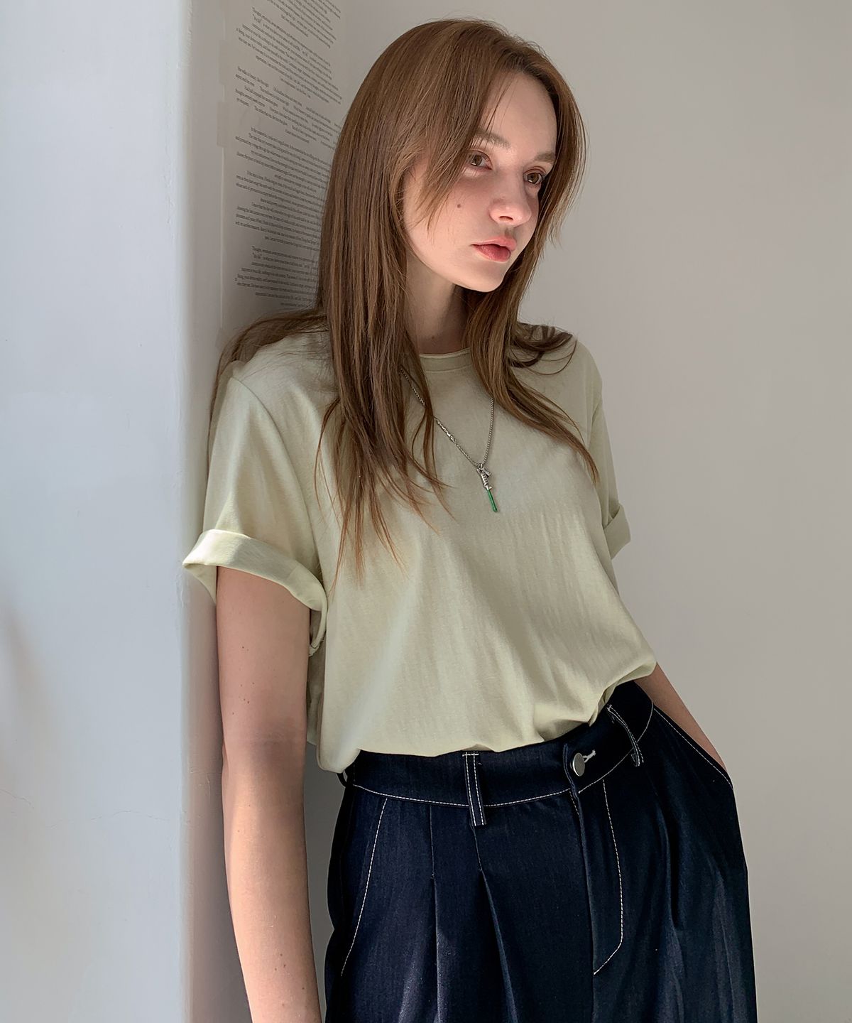 바스카라(VASCARA) Raw Edge Round Short Sleeve T-shirt (8colors)