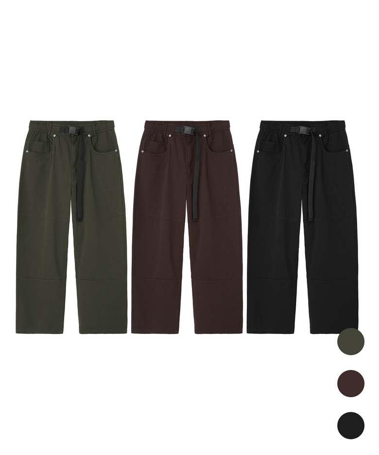 고프코어 더블니 웨빙 벨트 코튼 팬츠 (3 COLOR)