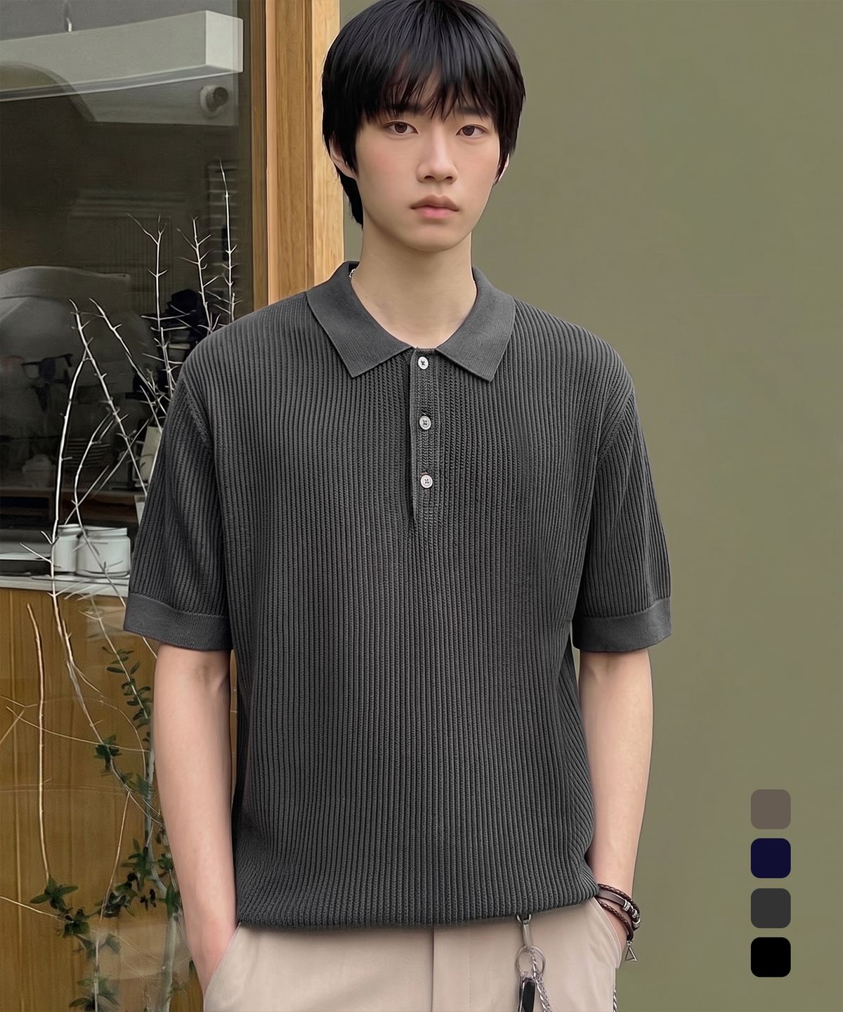 디미트리블랙(DIMITRI BLACK) [10주년기획] © 모두의 써머 울 하프 니트_하찌 4 COLOR