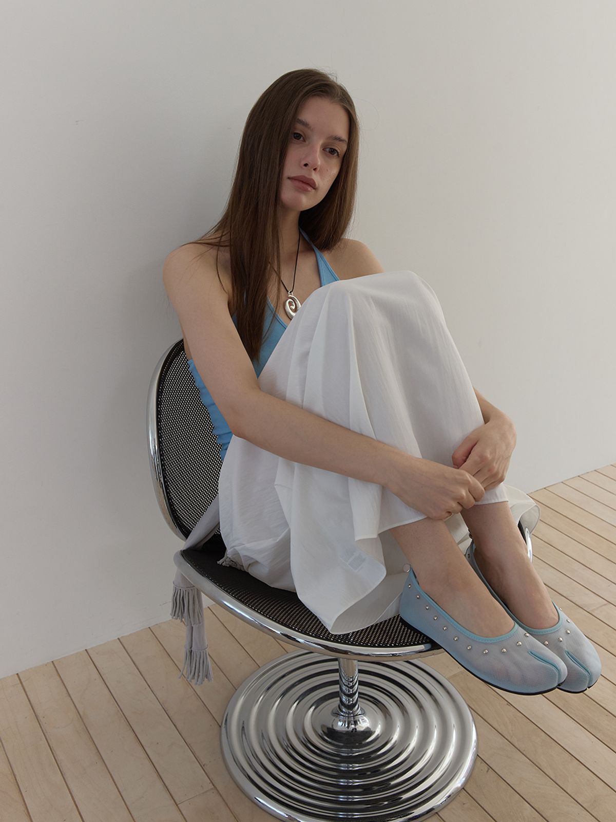 아수라(ASURA) STUD TABI MESH FLAT (SKY BLUE)