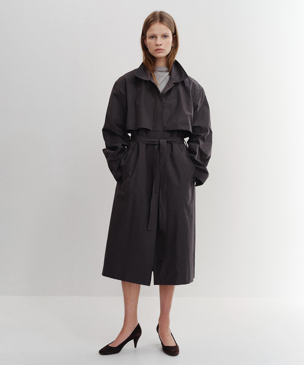 파로(FAHRO) FLAP MAC COAT CHARCOAL