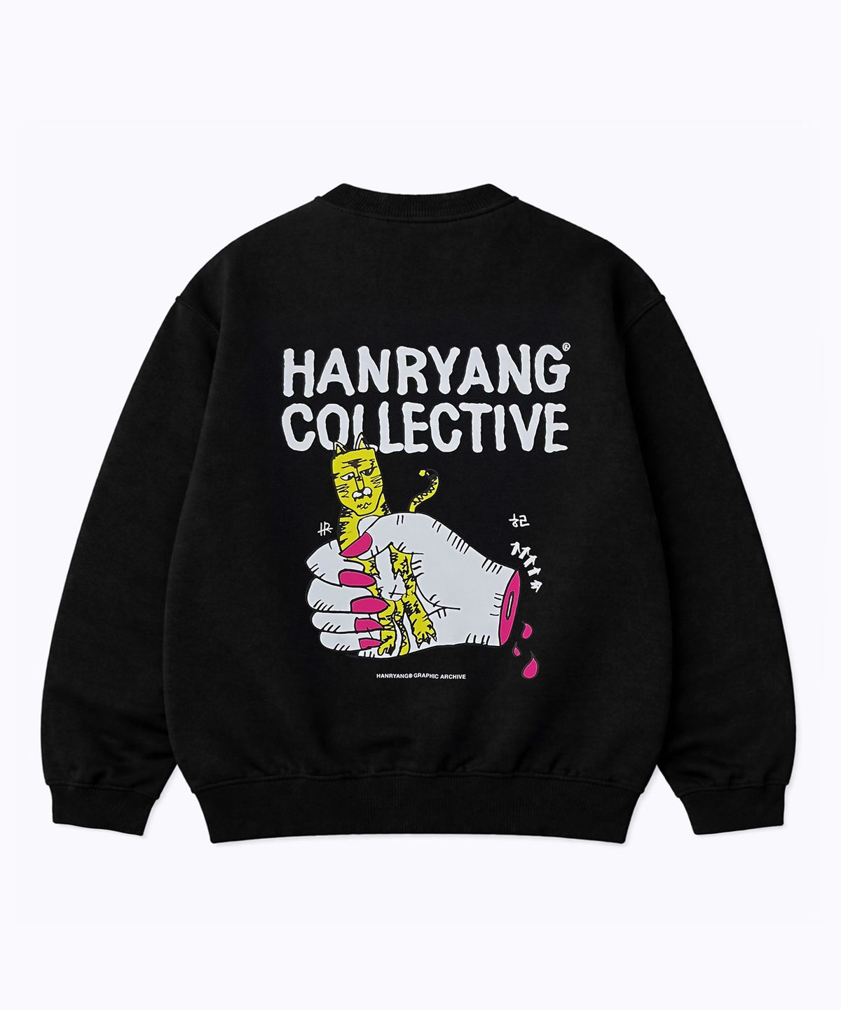 한량 컬렉티브(HANRYANG COLLECTIVE) HR HORAENG HAND CREW SWEAT BLACK