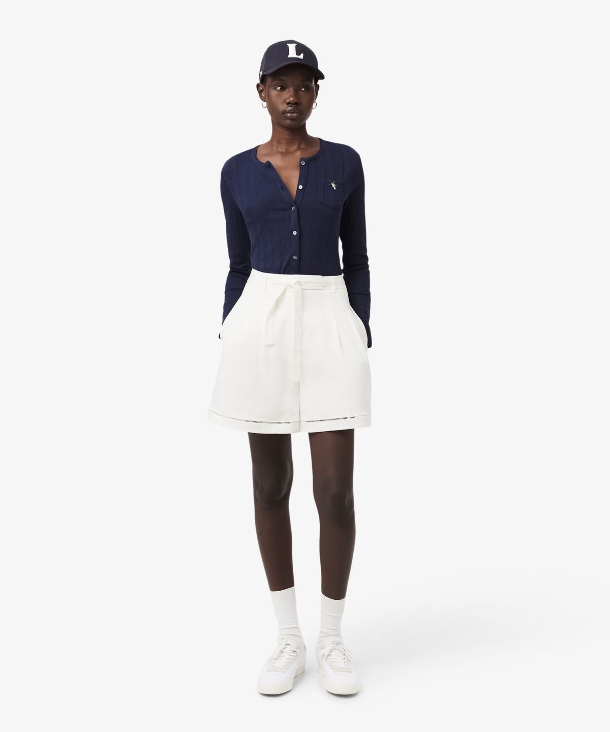 라코스테(LACOSTE) 여성 린넨 블렌디드 버뮤다 팬츠 FF1026-56G 70V