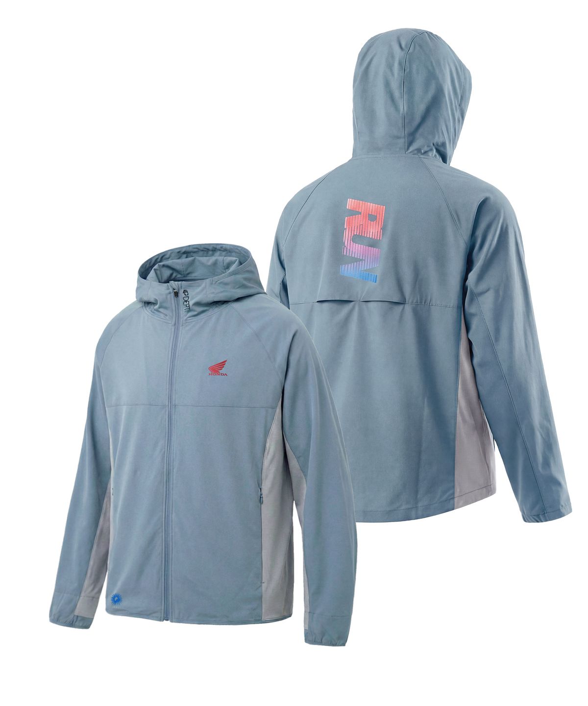 핍스 모터사이클(PHYPS MOTORCYCLE) Seoul Motorcycle Light Weight Hoodie Zip-Up Blue Gray
