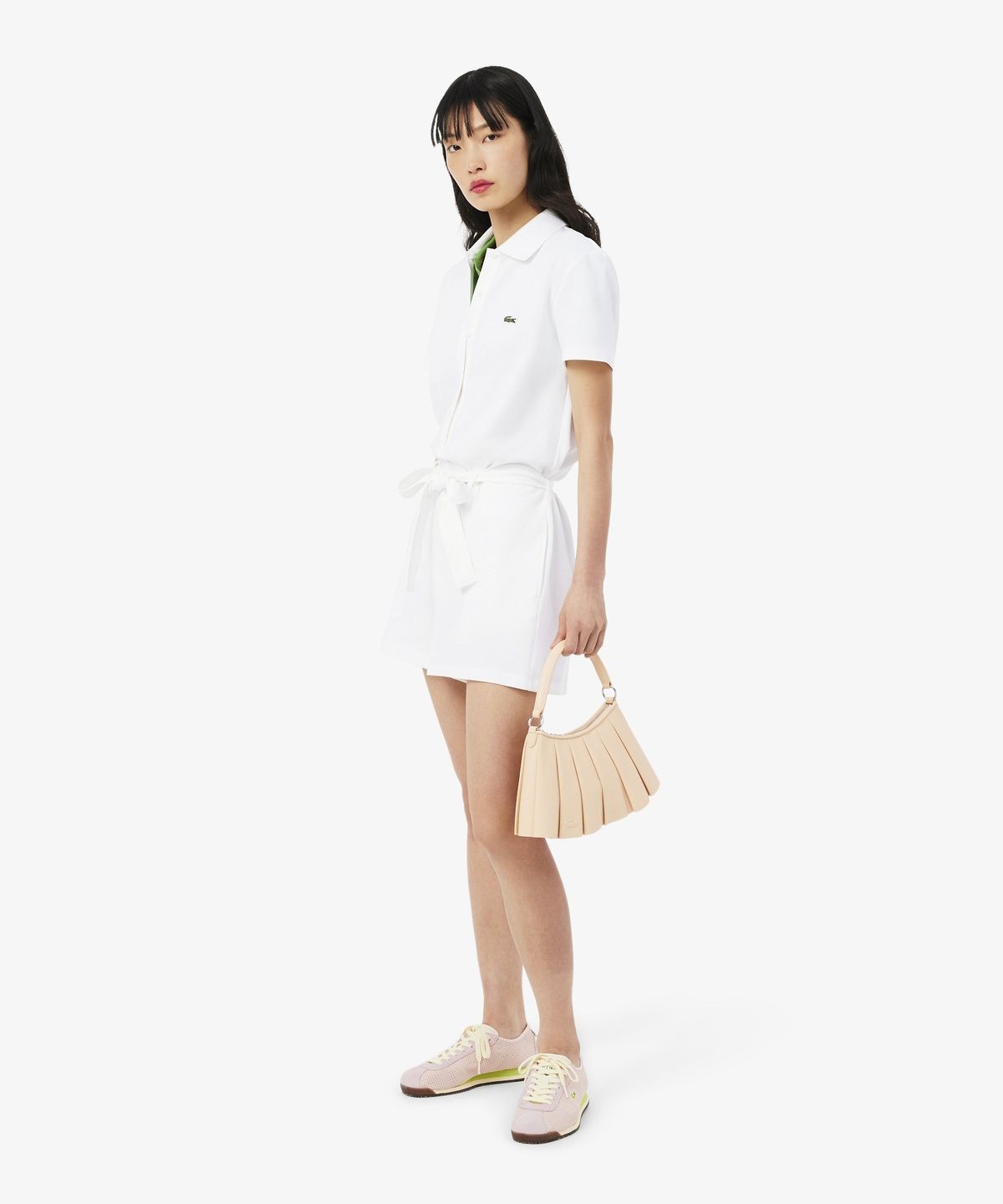 라코스테(LACOSTE) 여성 미니 피케 반팔 점프수트 EF1823-56G 001