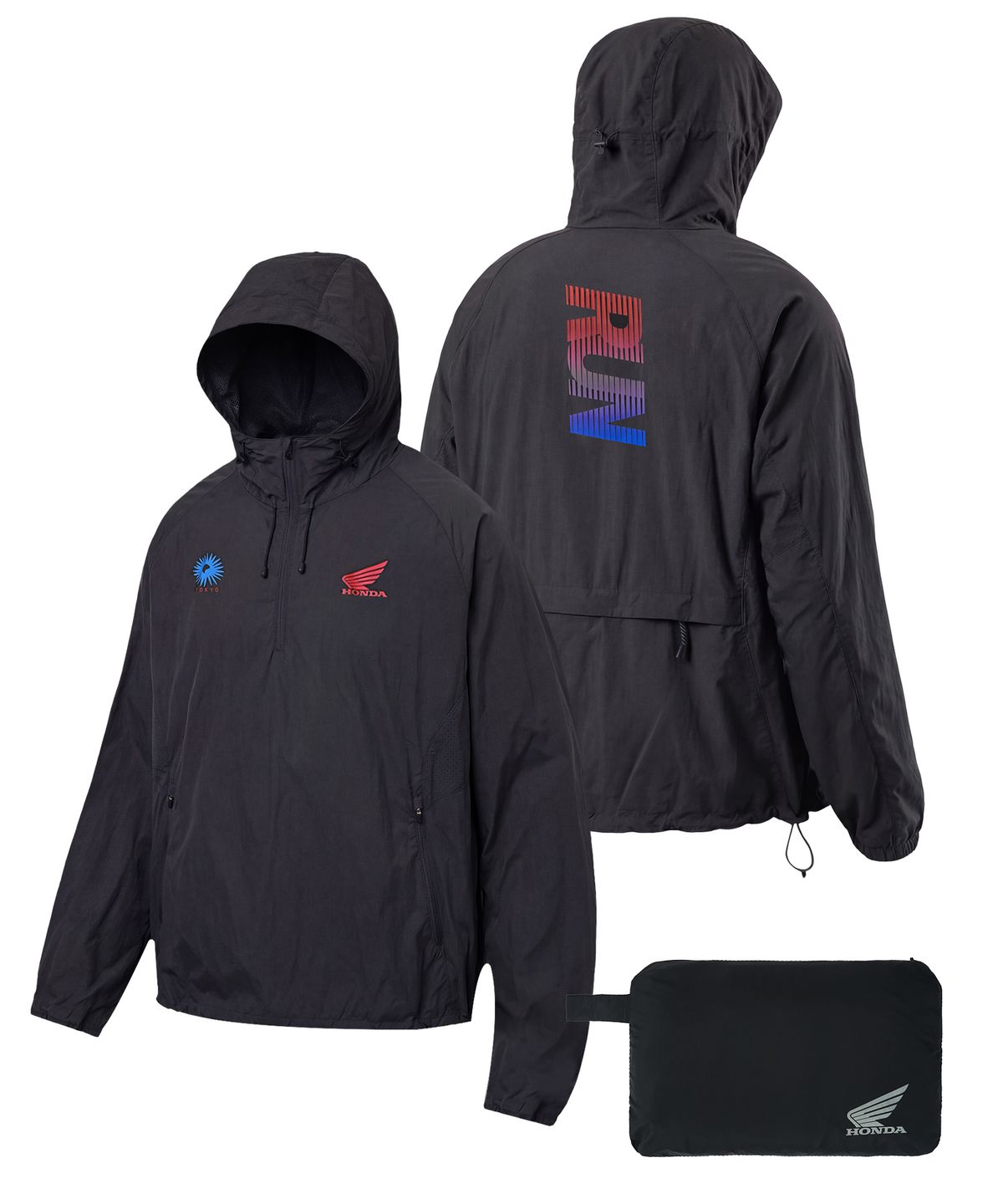 핍스 모터사이클(PHYPS MOTORCYCLE) Tokyo Motorcycle Packable Anorak Black