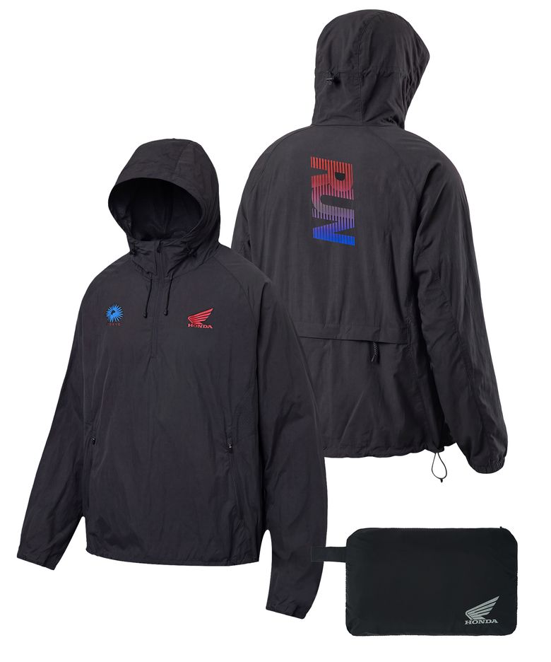 Tokyo Motorcycle Packable Anorak Black