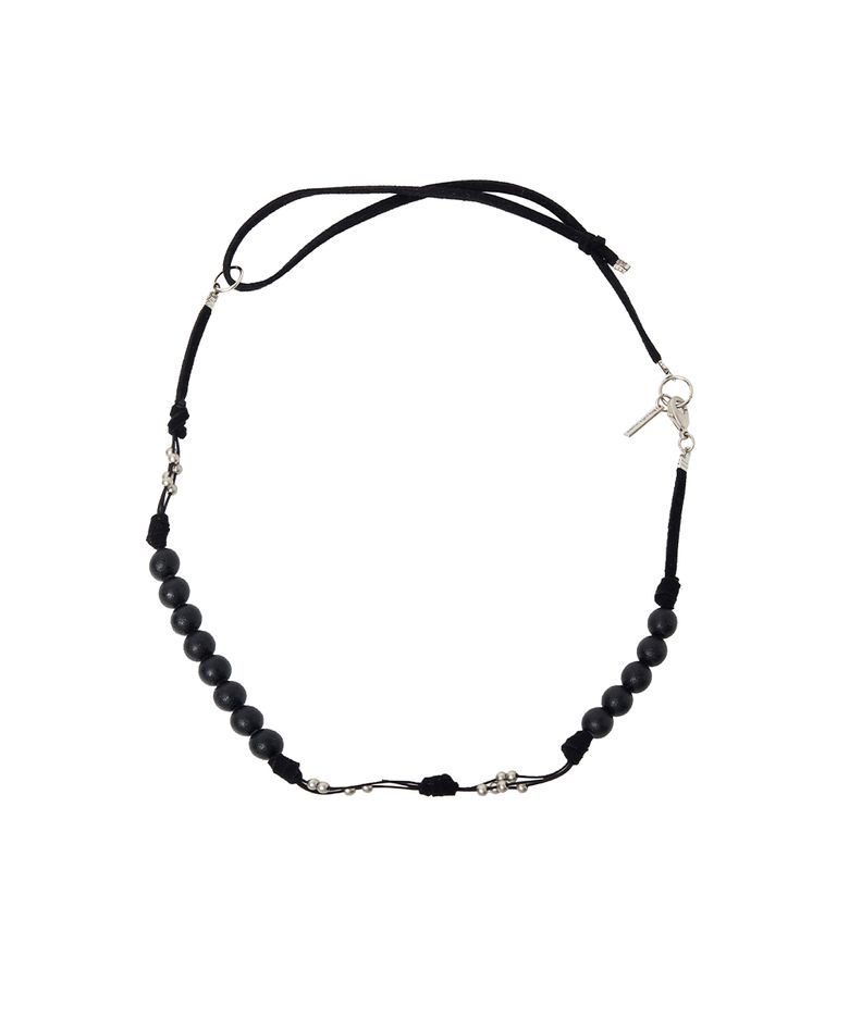 2way beads string necklace BLACK