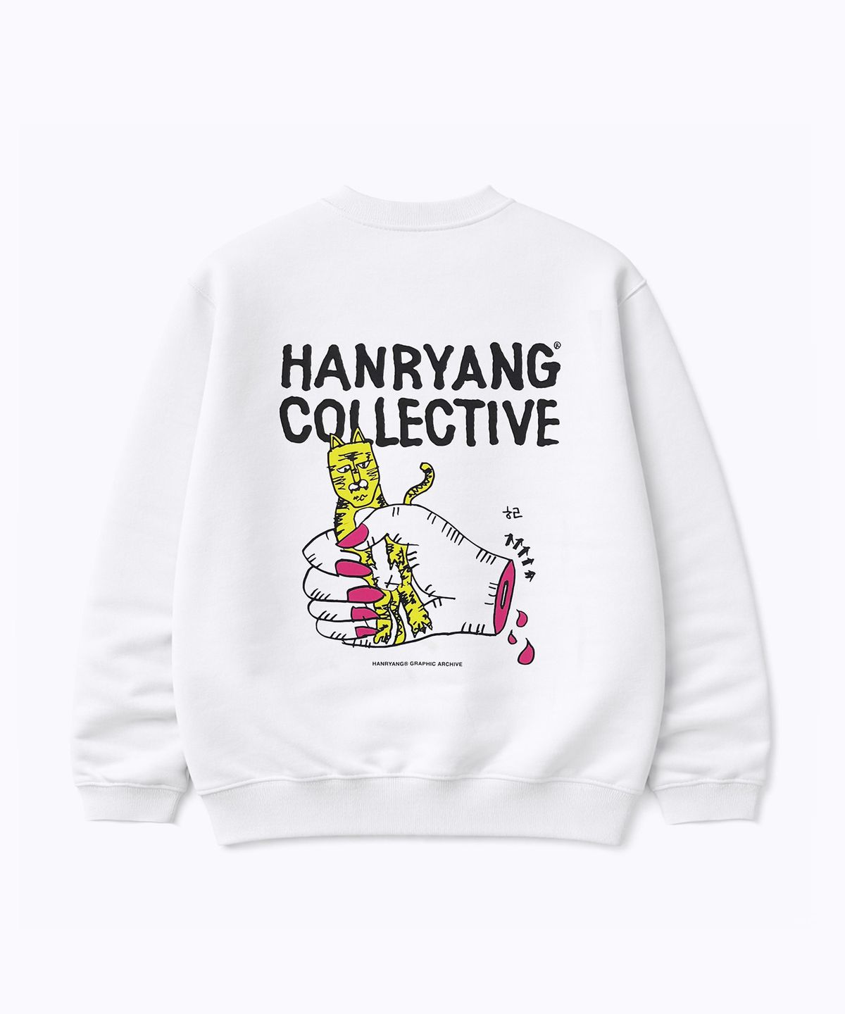 한량 컬렉티브(HANRYANG COLLECTIVE) HR HORAENG HAND CREW SWEAT WHITE