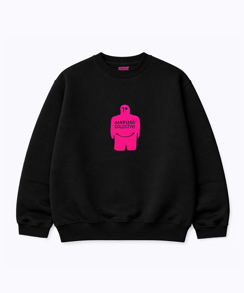 HR L SYMBOL_P CREW SWEAT BLACK