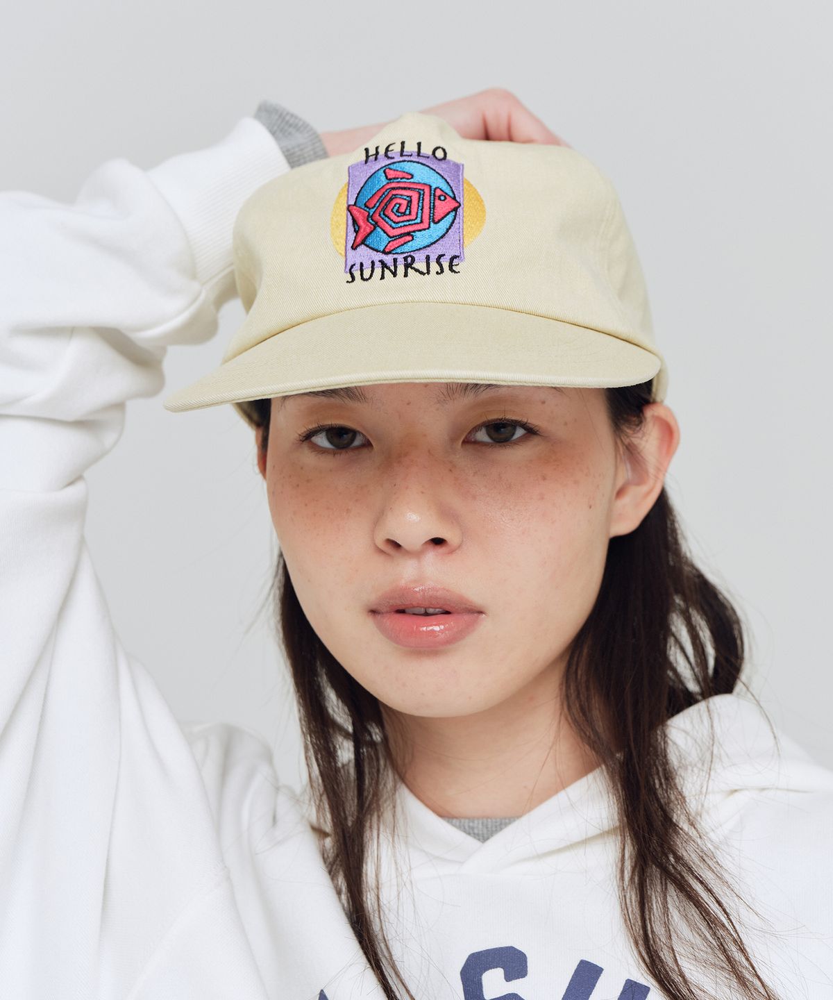 헬로 선라이즈(HELLO SUNRISE) HS Fish Logo RX Fit 5P Cap_Light Yellow